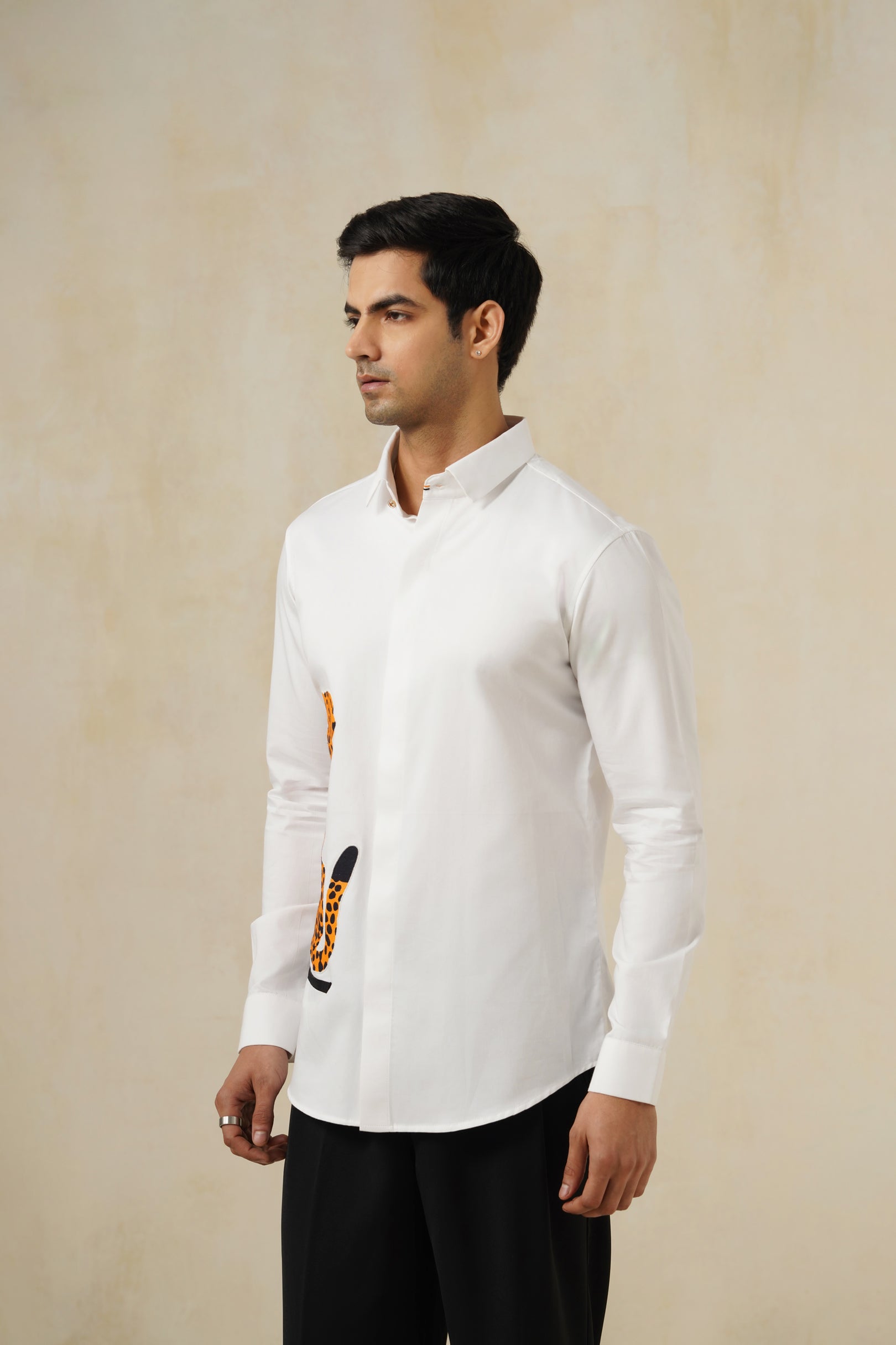 Wild Call | Men's Pinstripe Emb Cotton Shirt