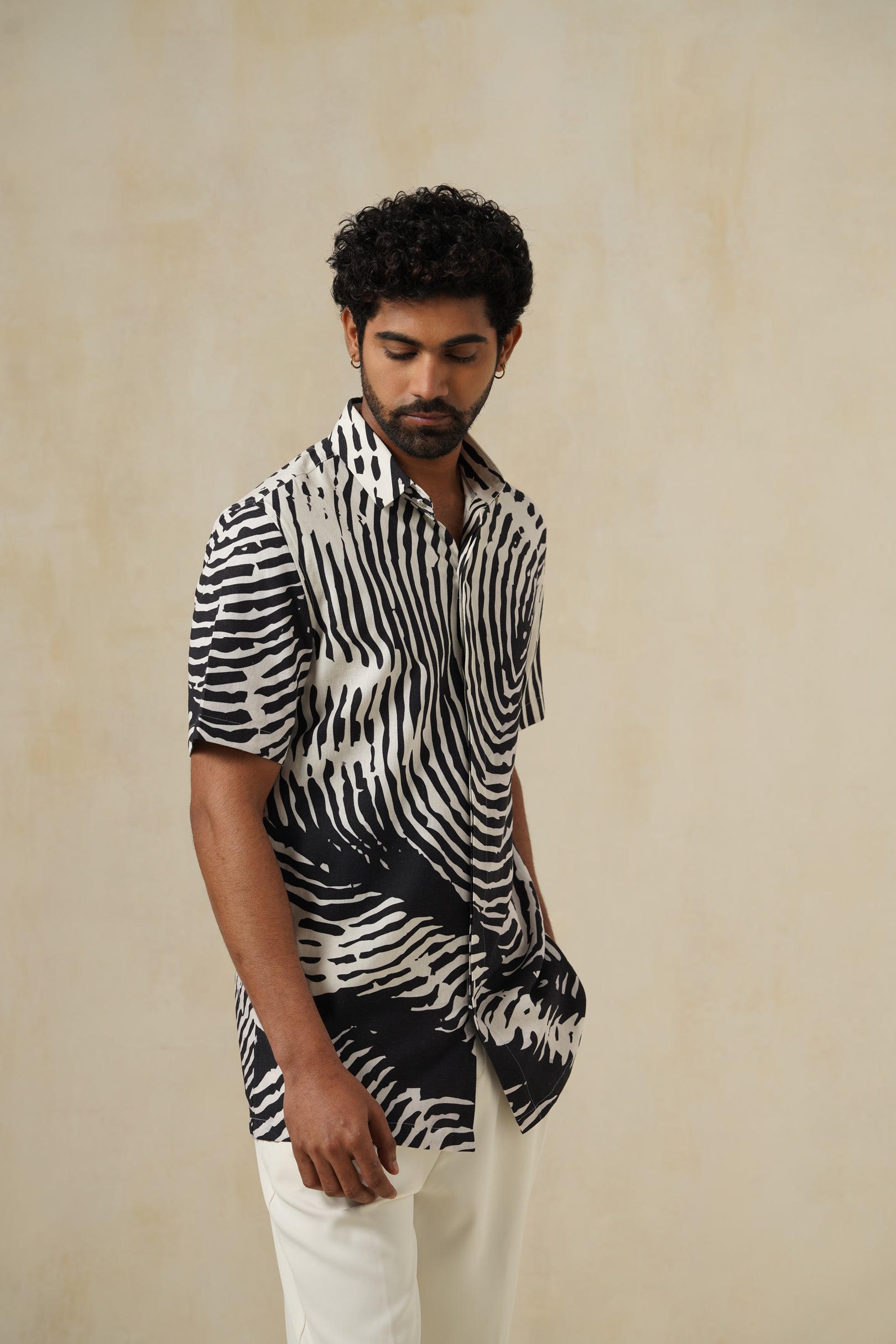 BW Mirage | Men's Printed Cotton-Linen Shirt