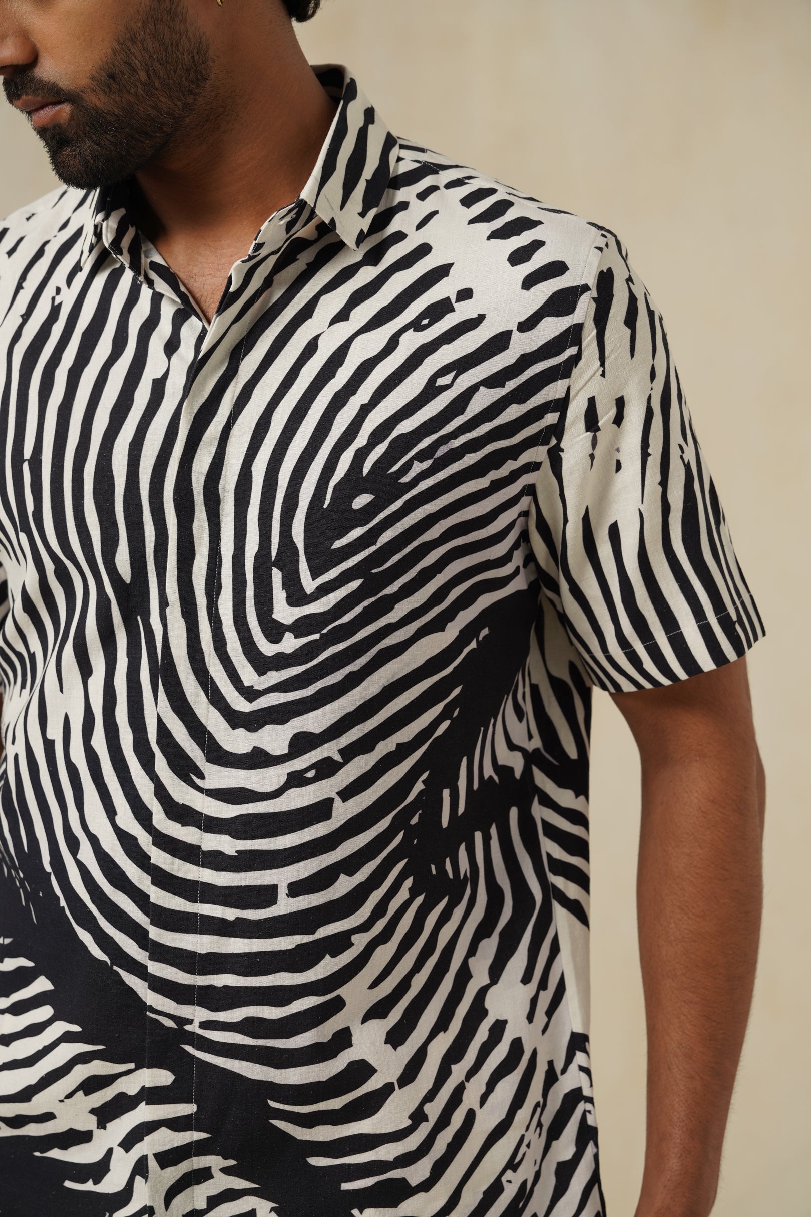BW Mirage | Men's Printed Cotton-Linen Shirt