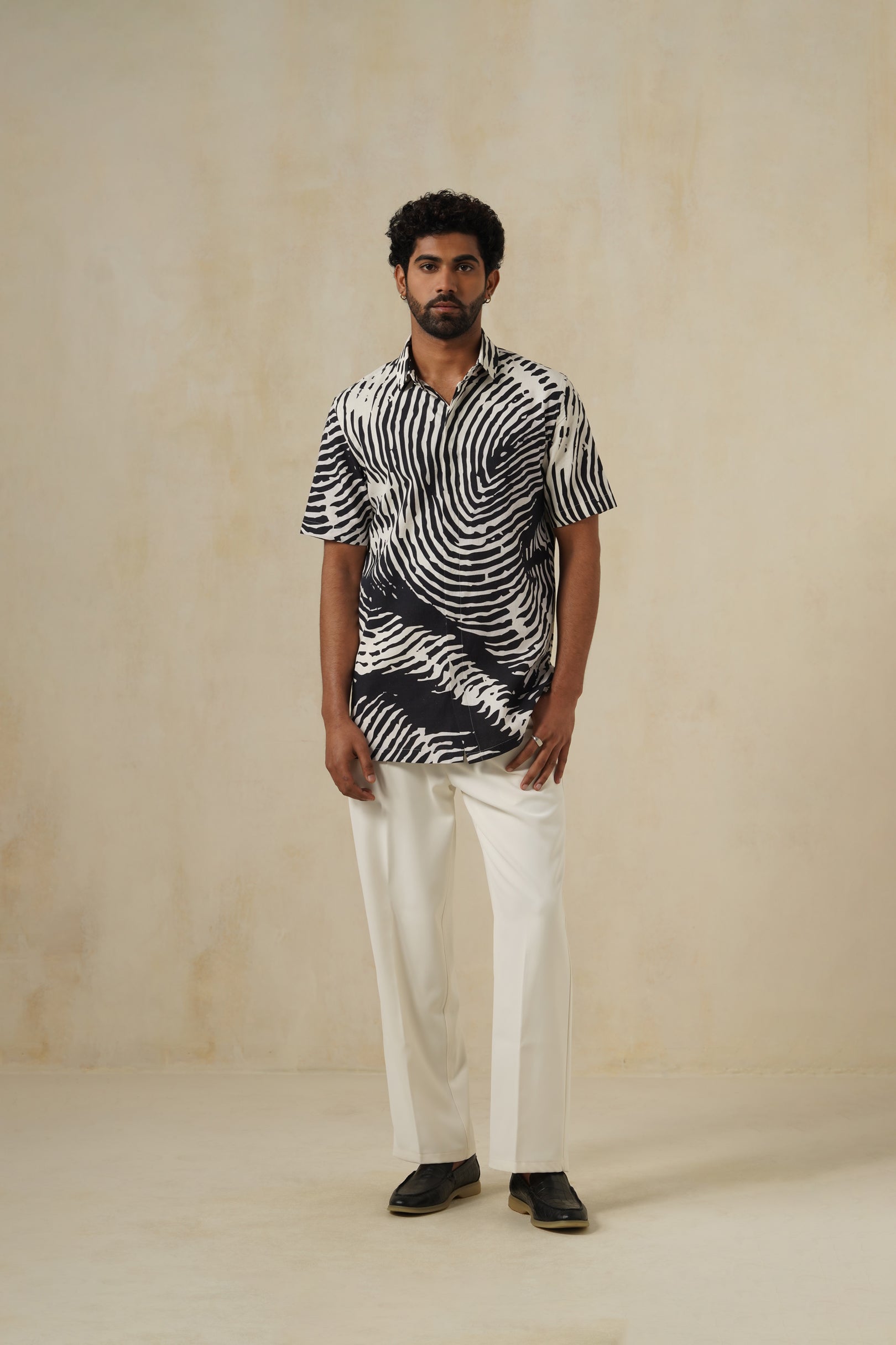 BW Mirage | Men's Printed Cotton-Linen Shirt