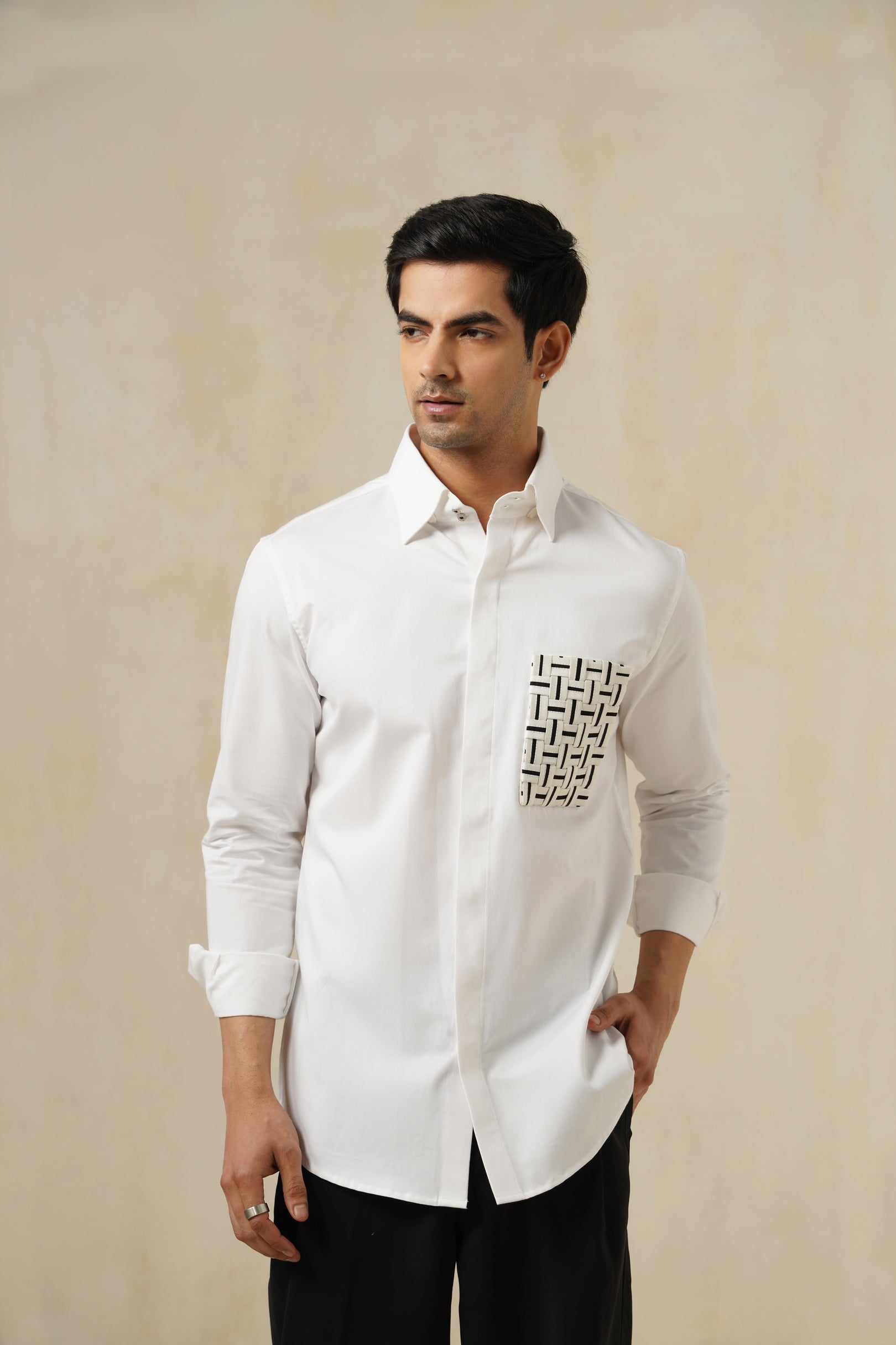 Woven Luxe | Men's White Cotton Shirt