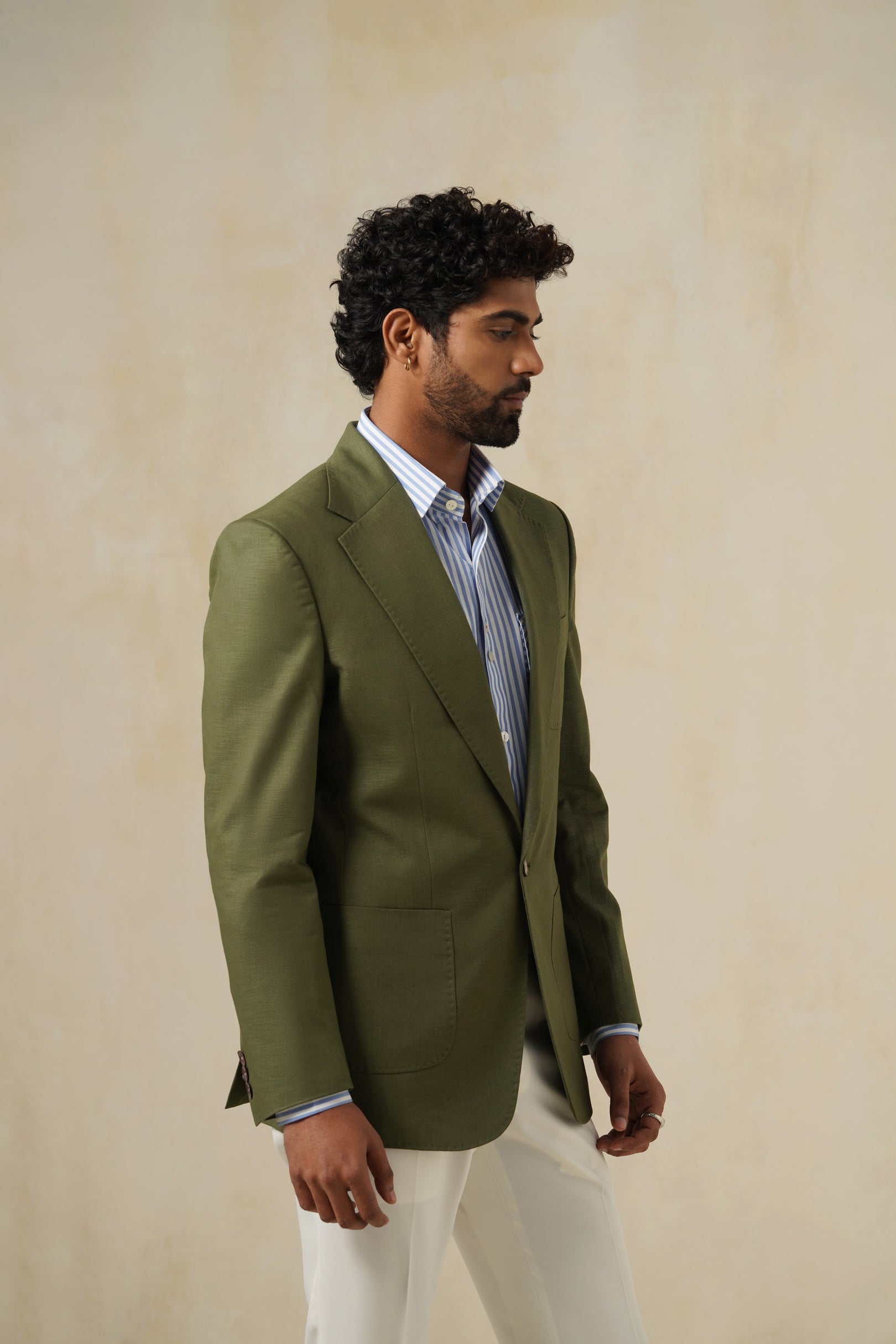 COMO OLIVE | Men's Linen Blazer