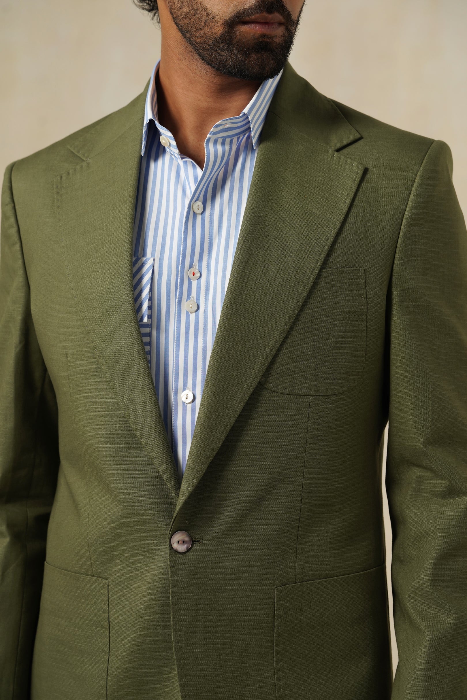 COMO OLIVE | Men's Linen Blazer
