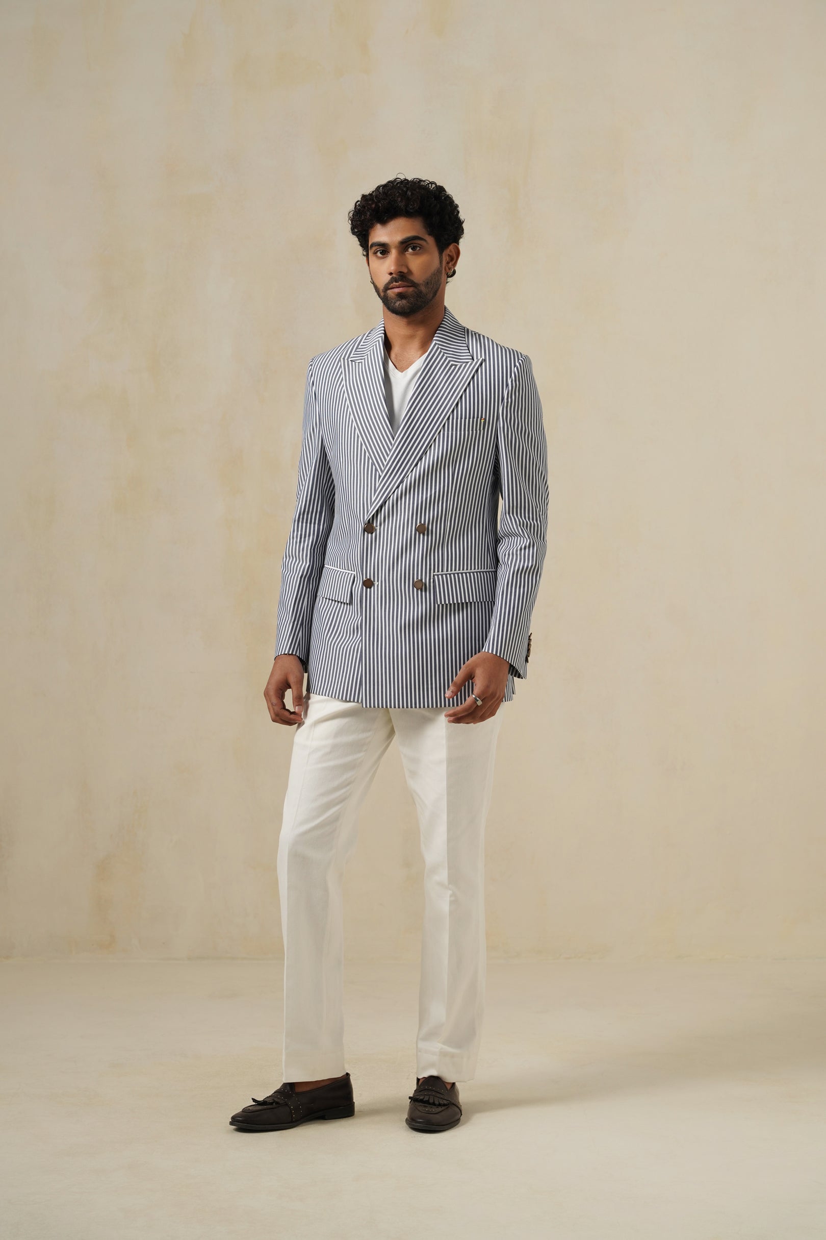 STRIPED JACKET | Men's Cotton Twill Blazer