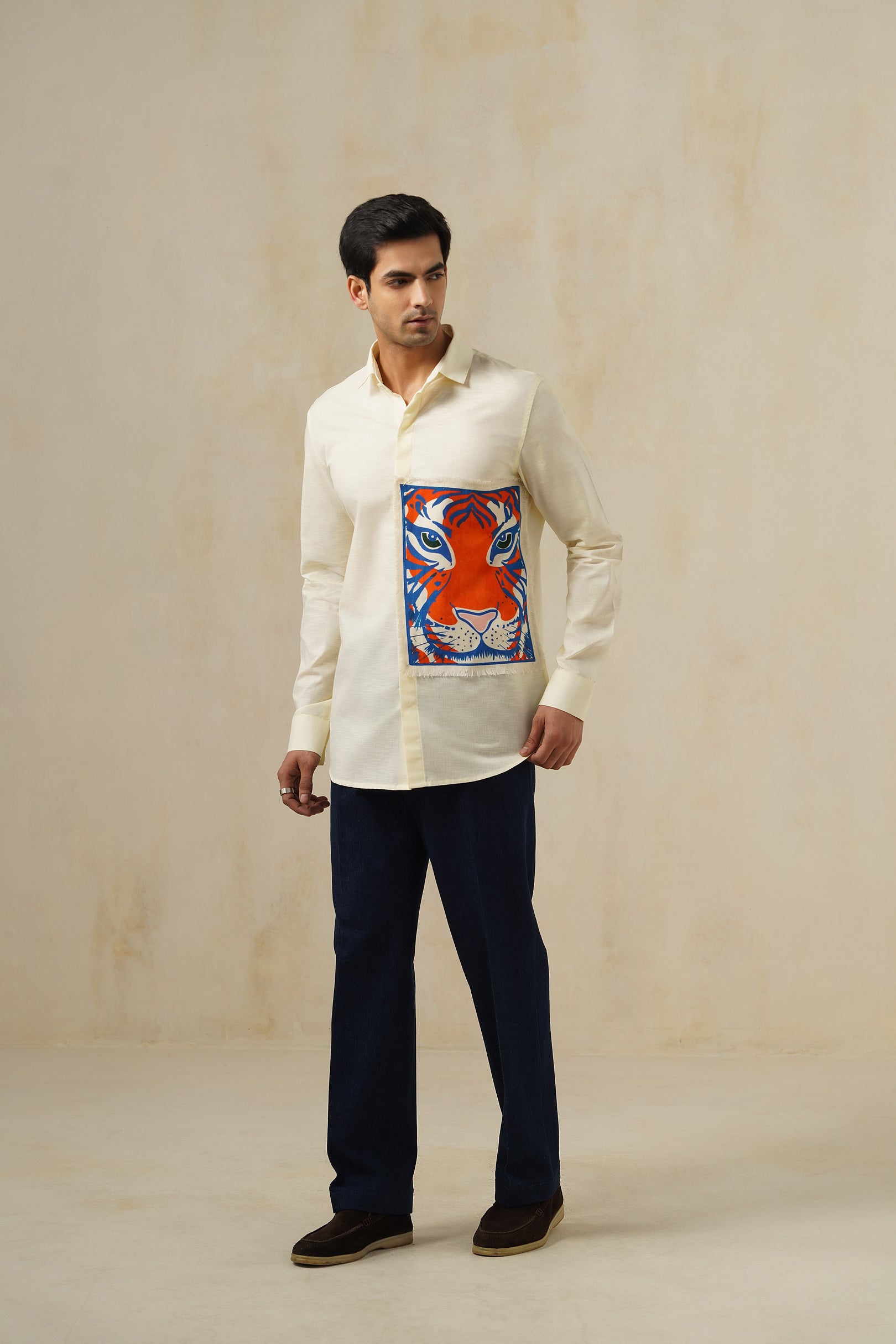 Linen Roar | Men's Printed Cotton-Linen Shirt
