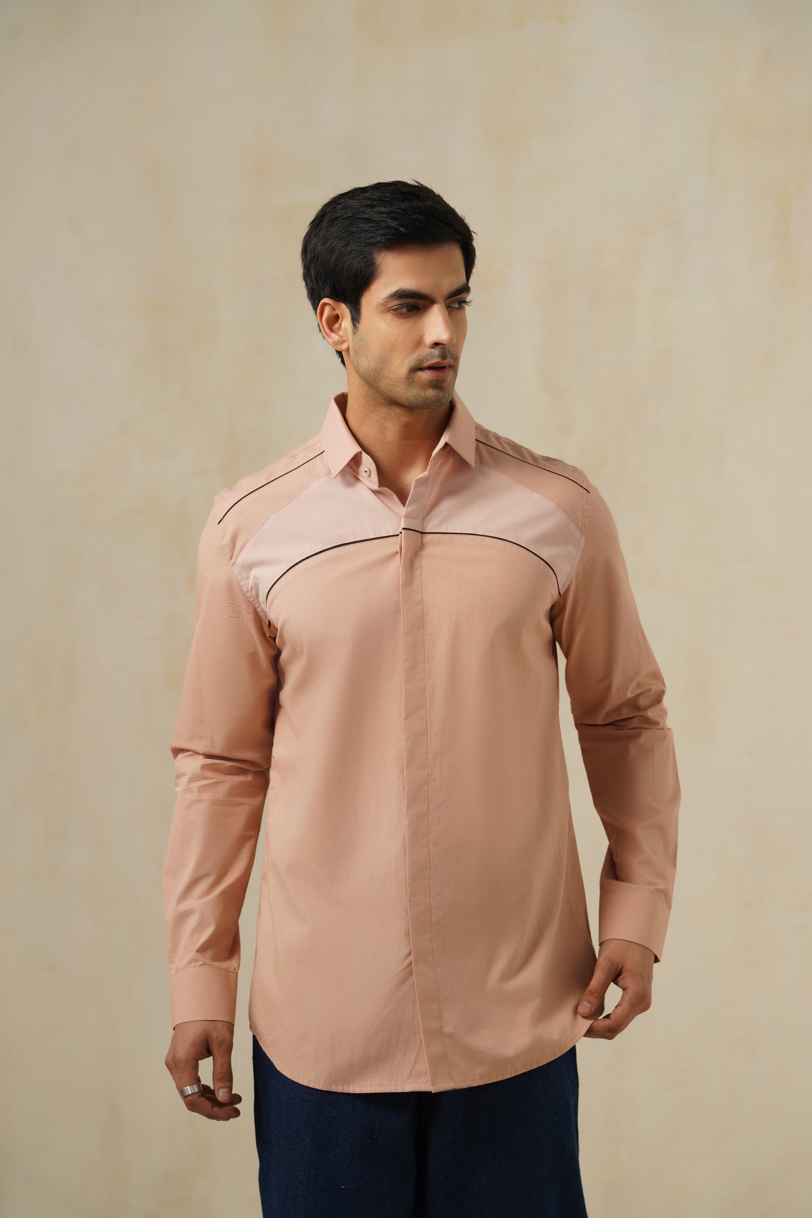 Contour Terra | Men's Peach Cotton Shirt