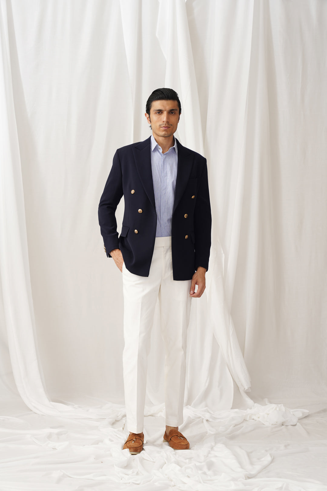 Navy Double-breast Blazer