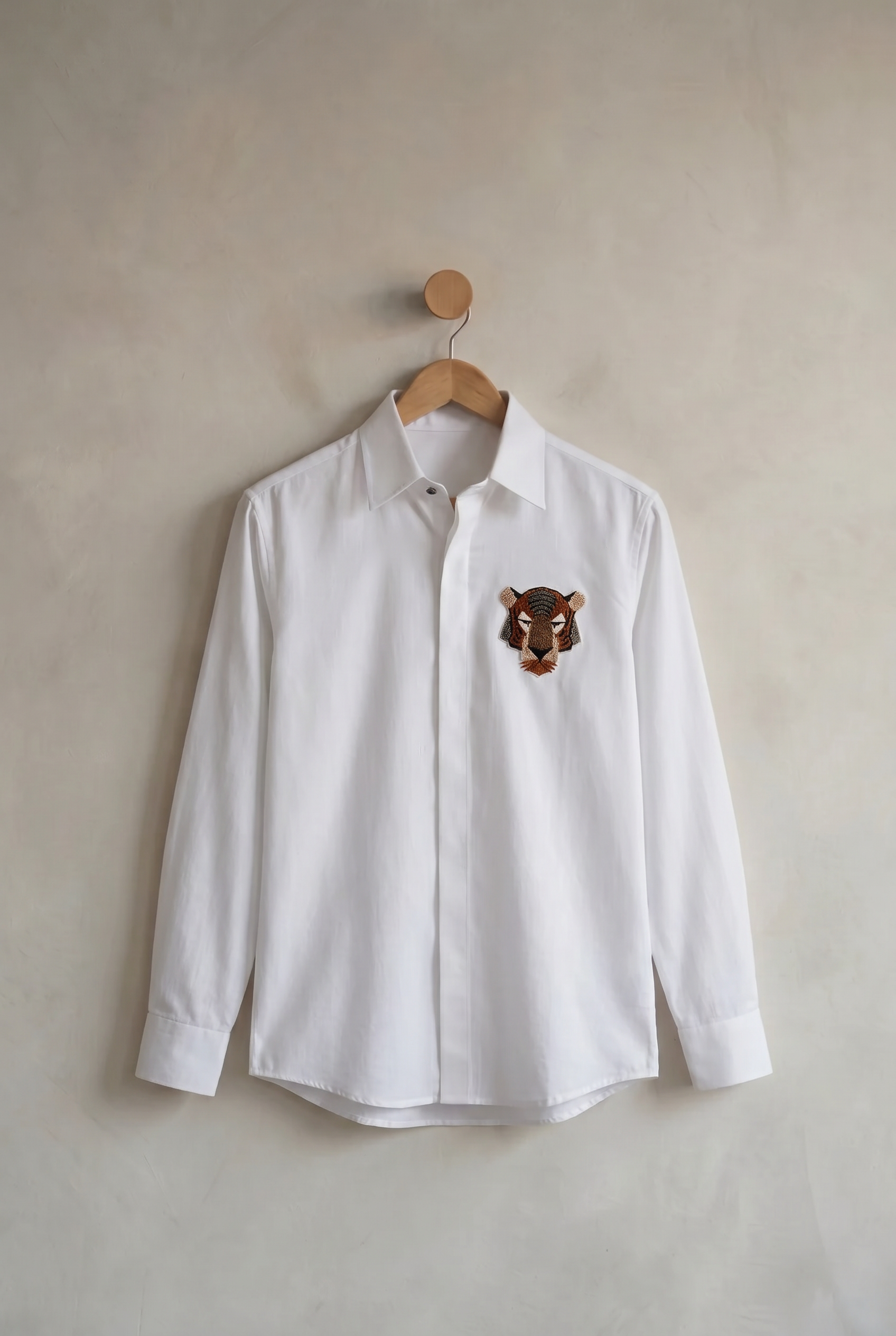 Apex Crest | Men's White Cotton Shirt