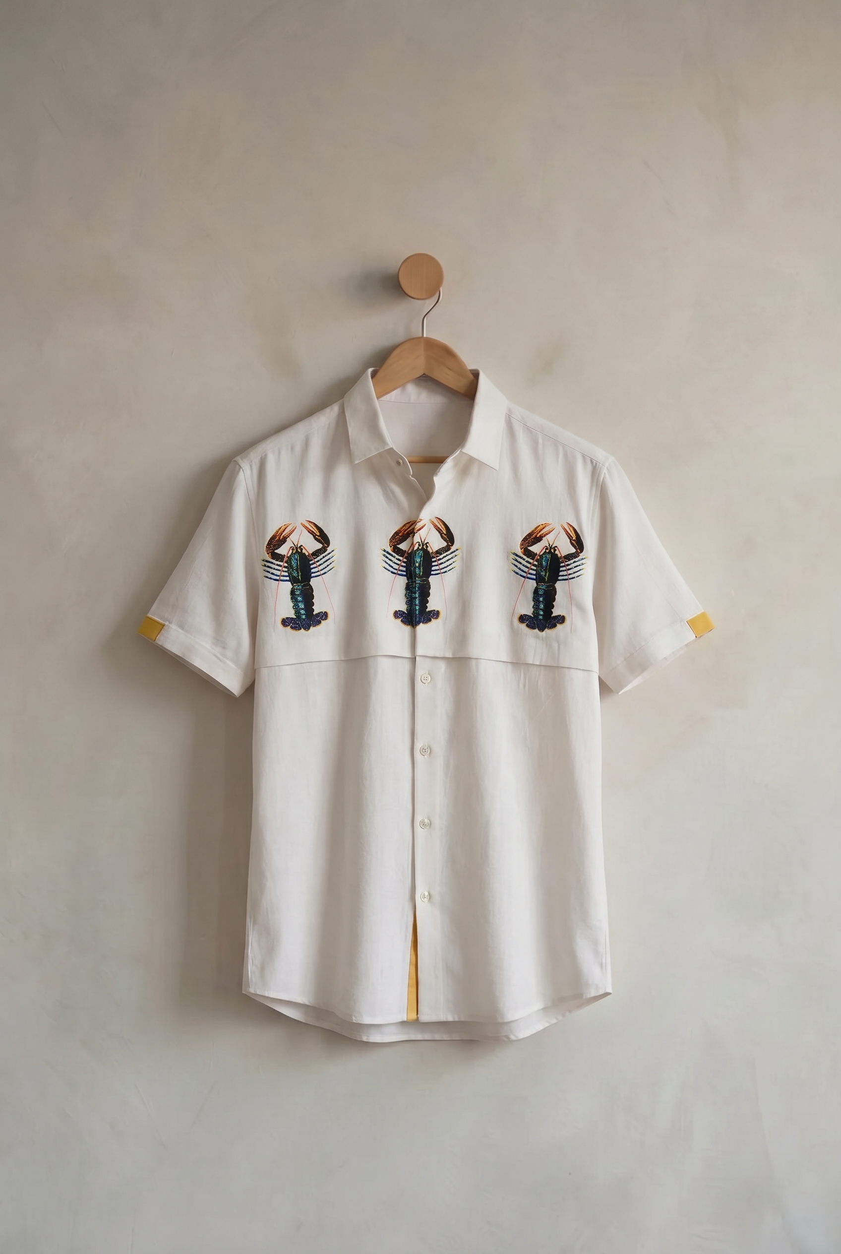 Lobster | Men's Printed Cotton-Linen Shirt
