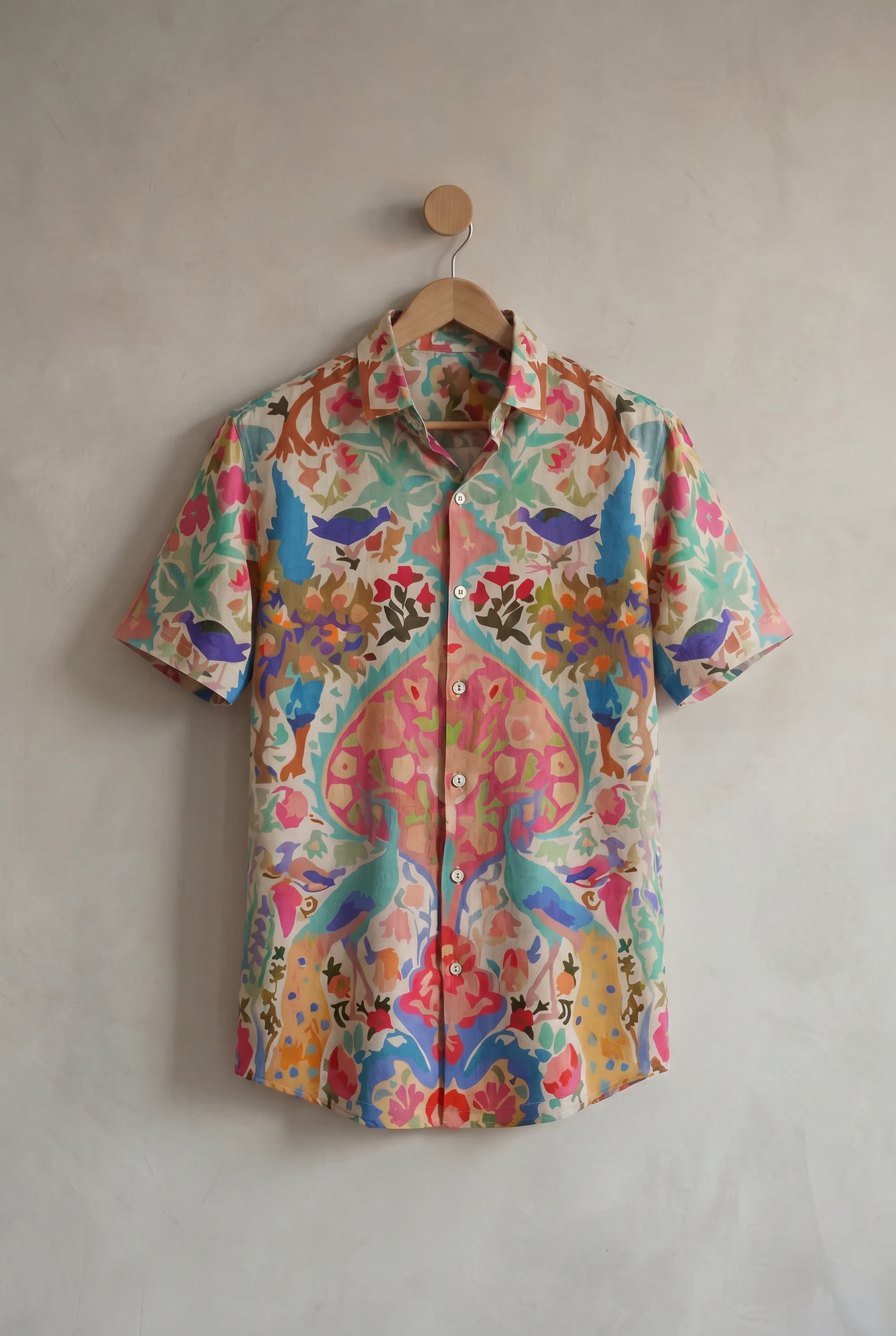 Bloom | Men's Printed Cotton-Linen Shirt