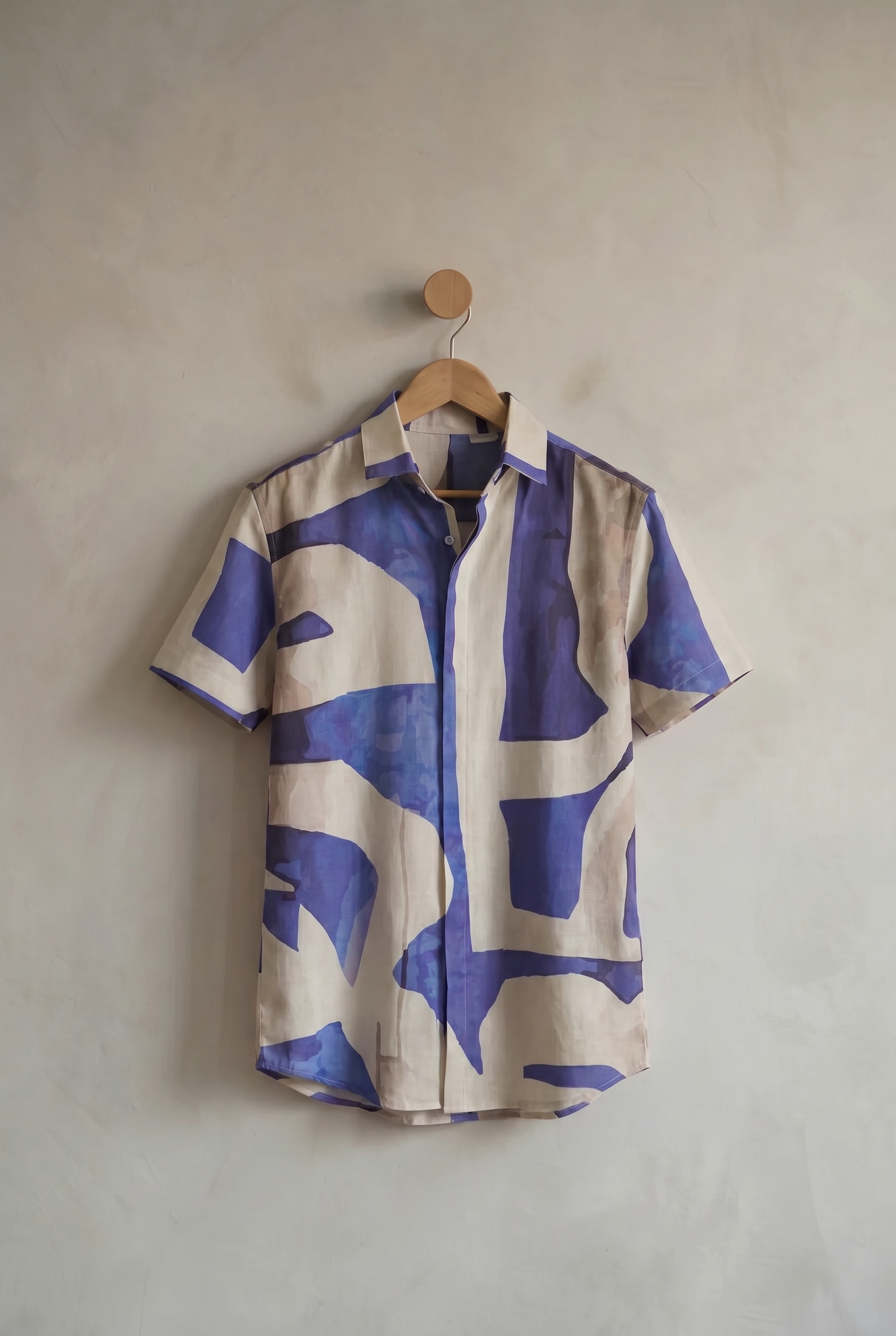 Blue Canvas | Men's Printed Cotton-Linen Shirt