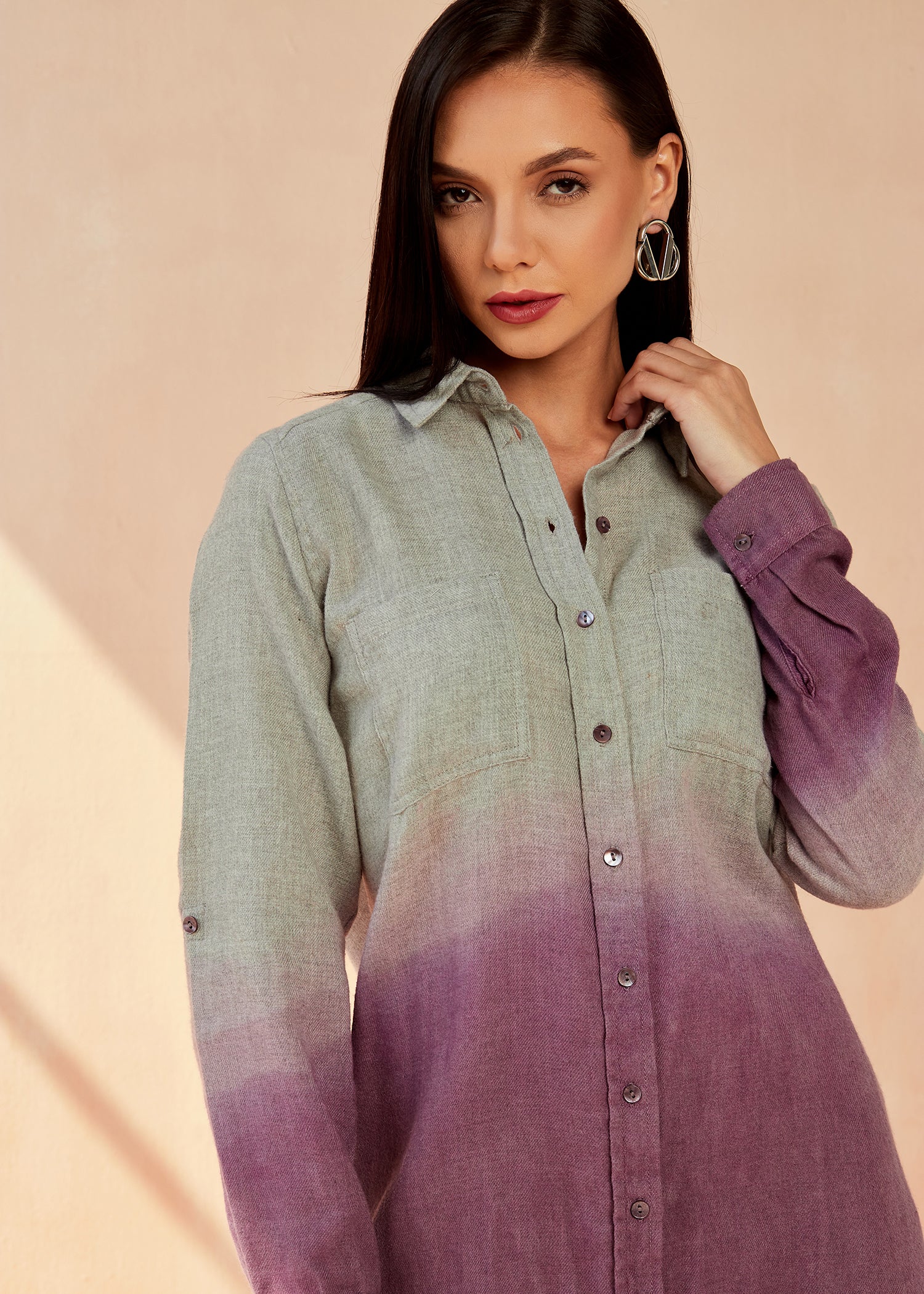 Ombre Flannel Dress