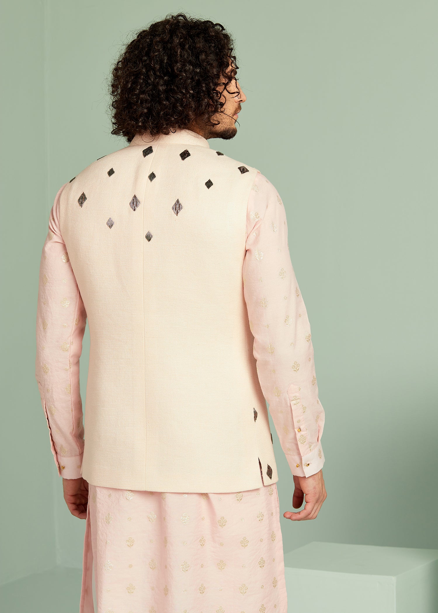 Metallic Emb Nehru-Jacket