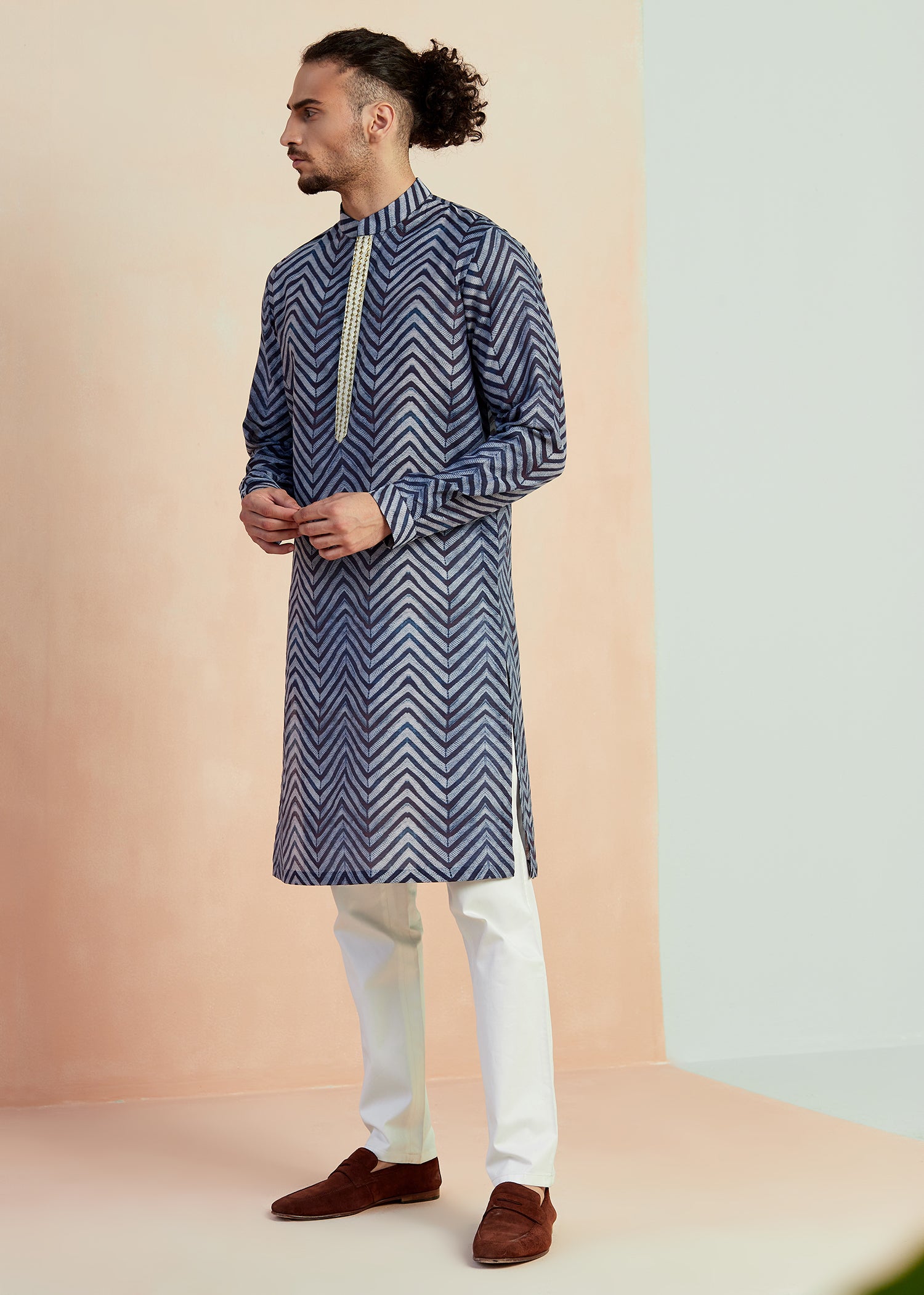 Shibori Kurta in Indigo