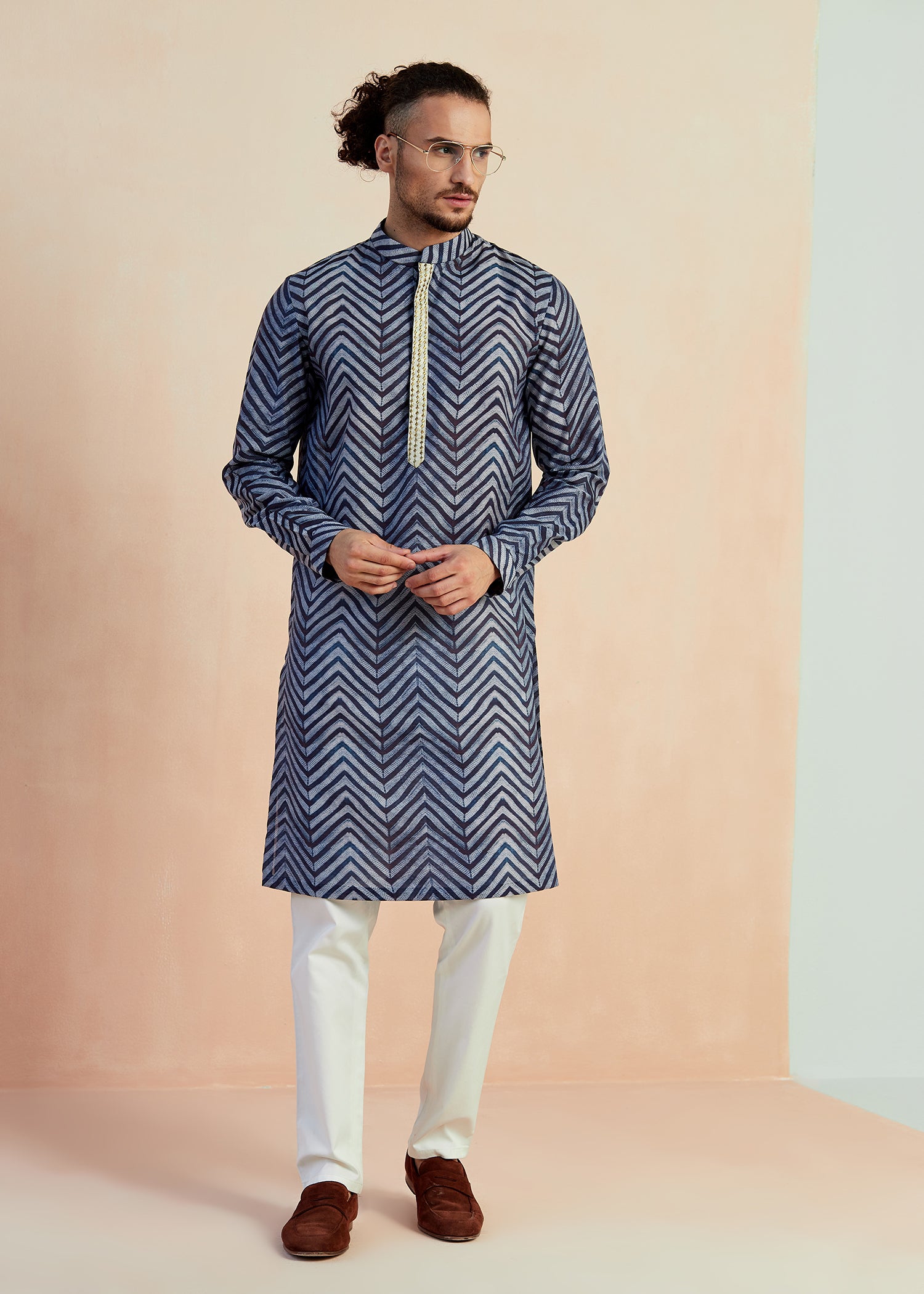Shibori Kurta in Indigo