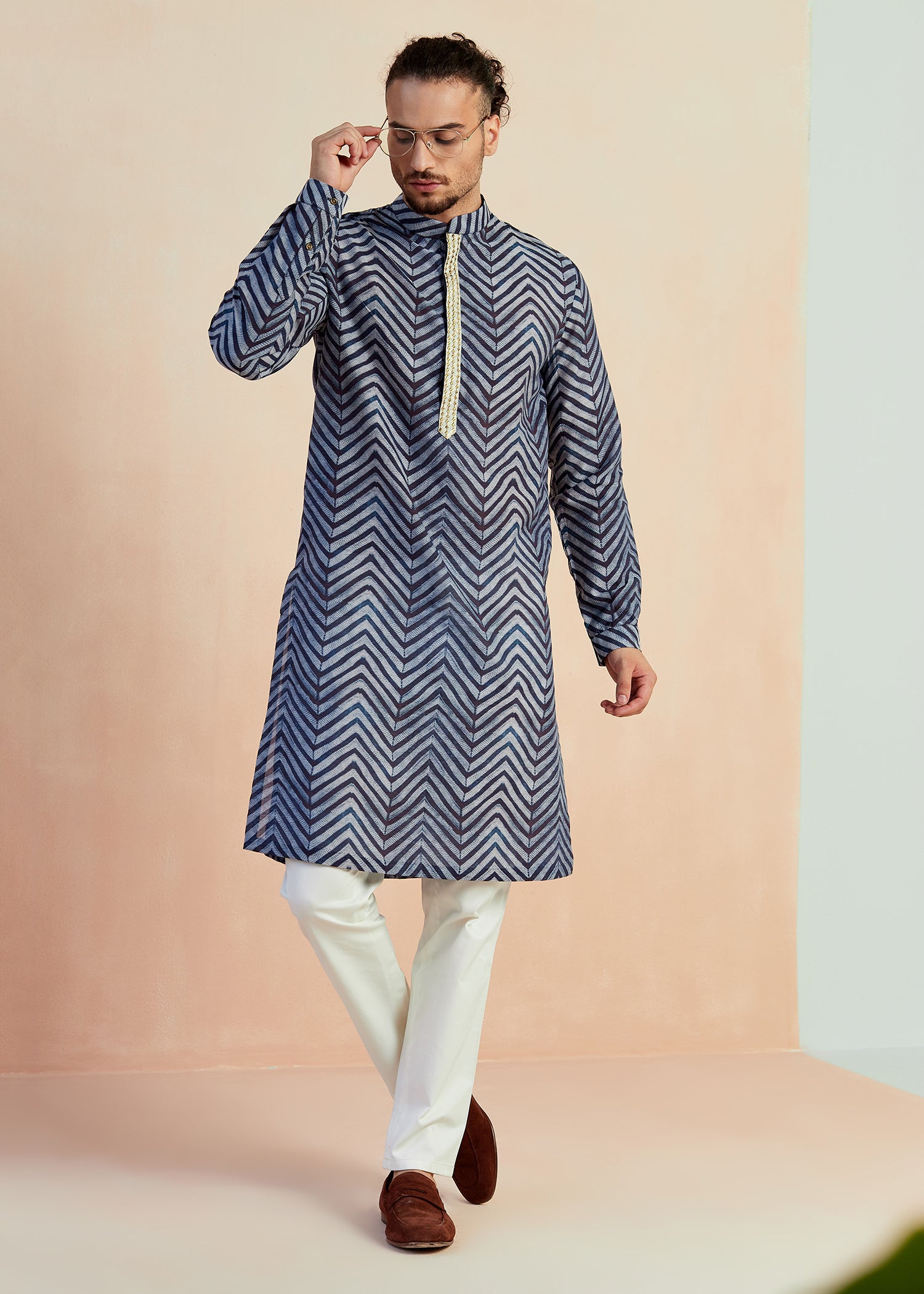 Shibori Kurta in Indigo