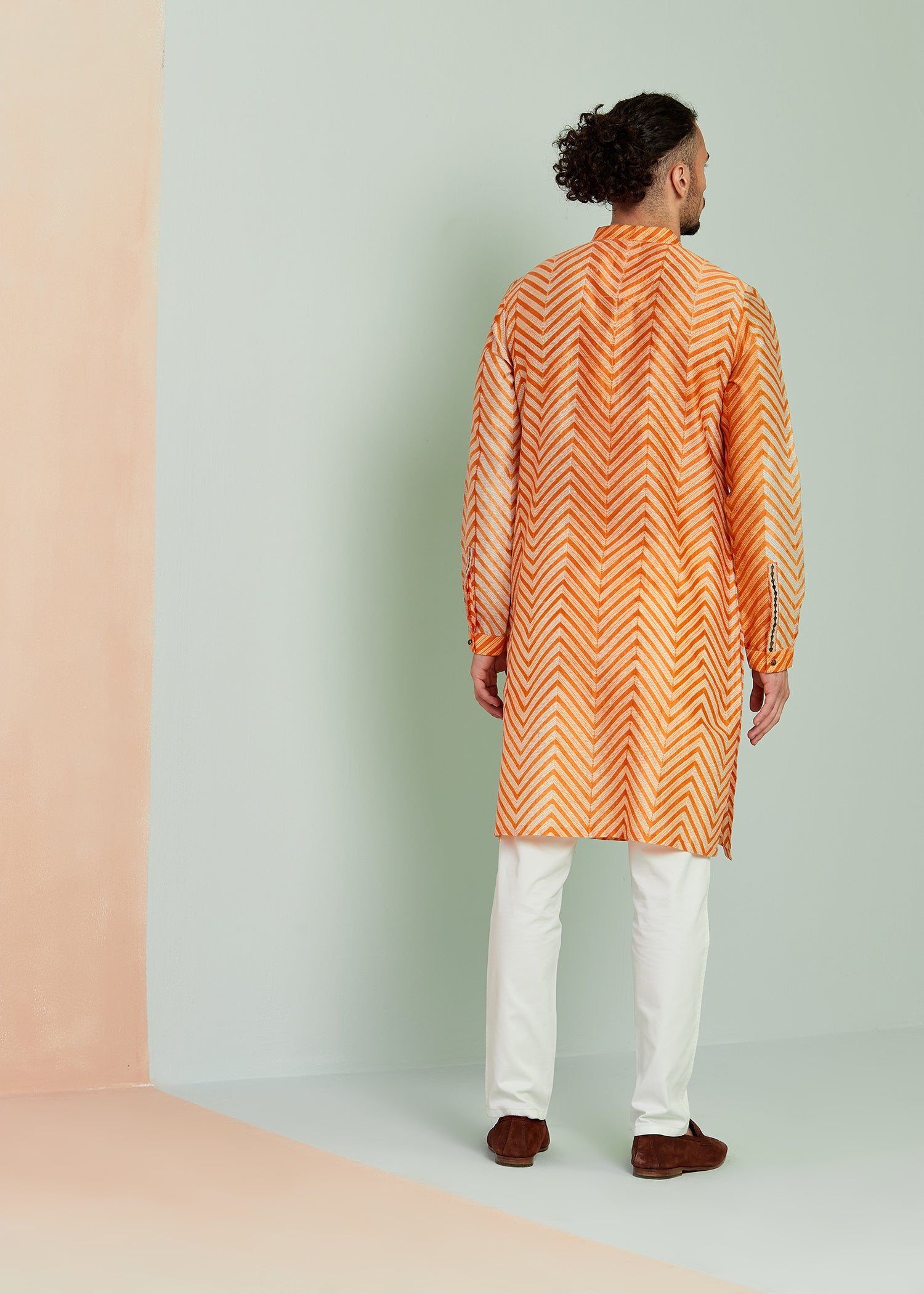 Shibori Kurta in Burnt Orange