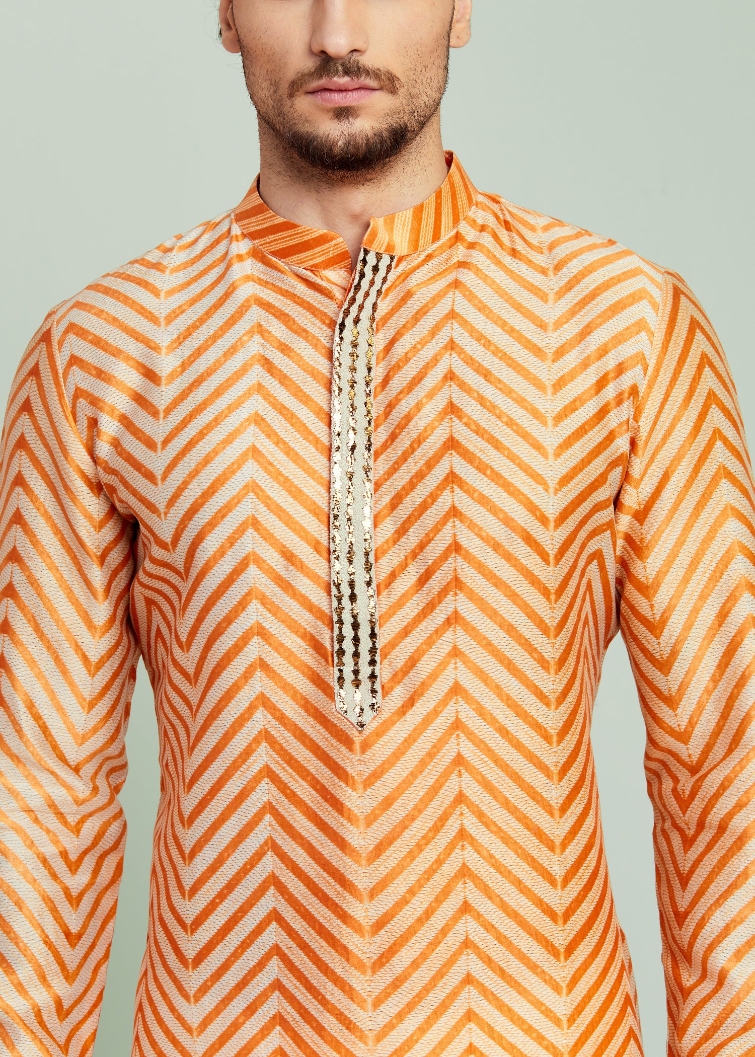 Shibori Kurta in Burnt Orange