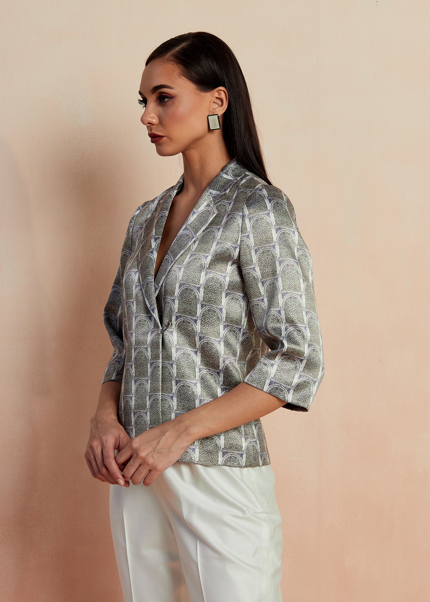 Overlap Printed Jacket