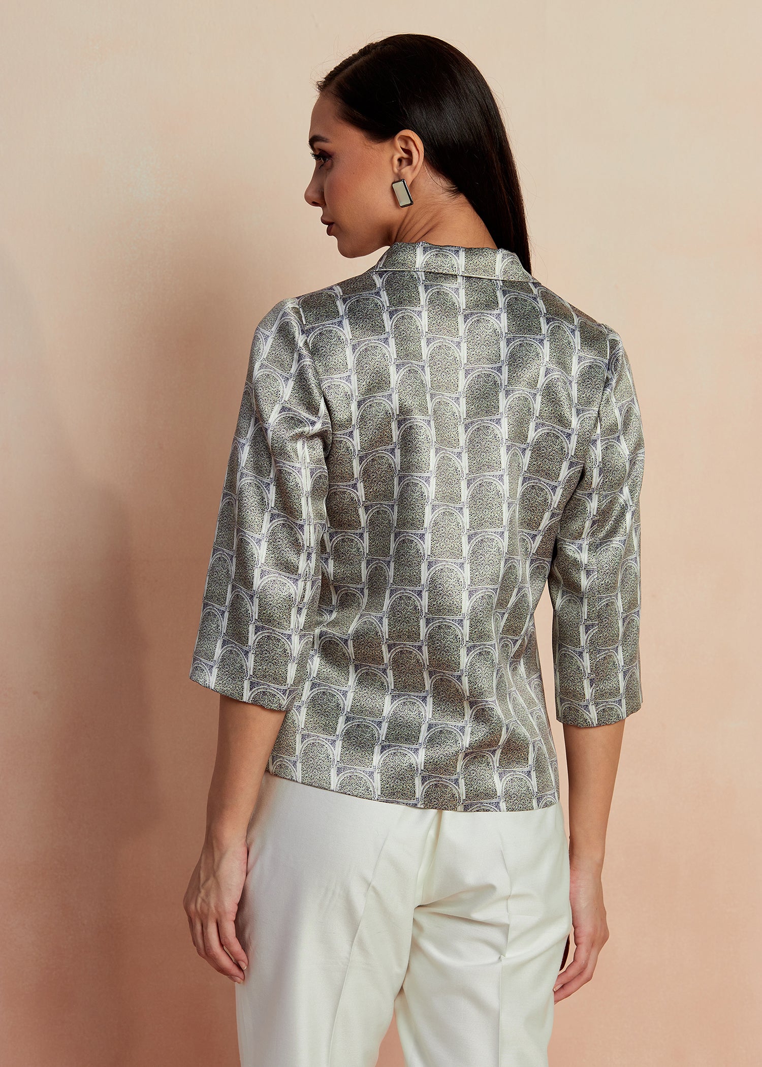 Overlap Printed Jacket