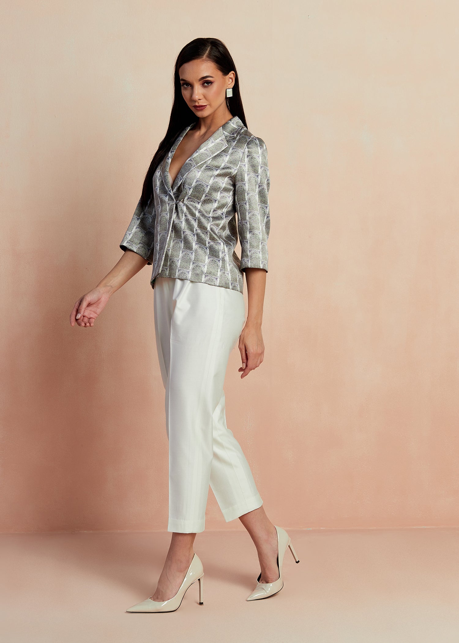 Overlap Printed Jacket