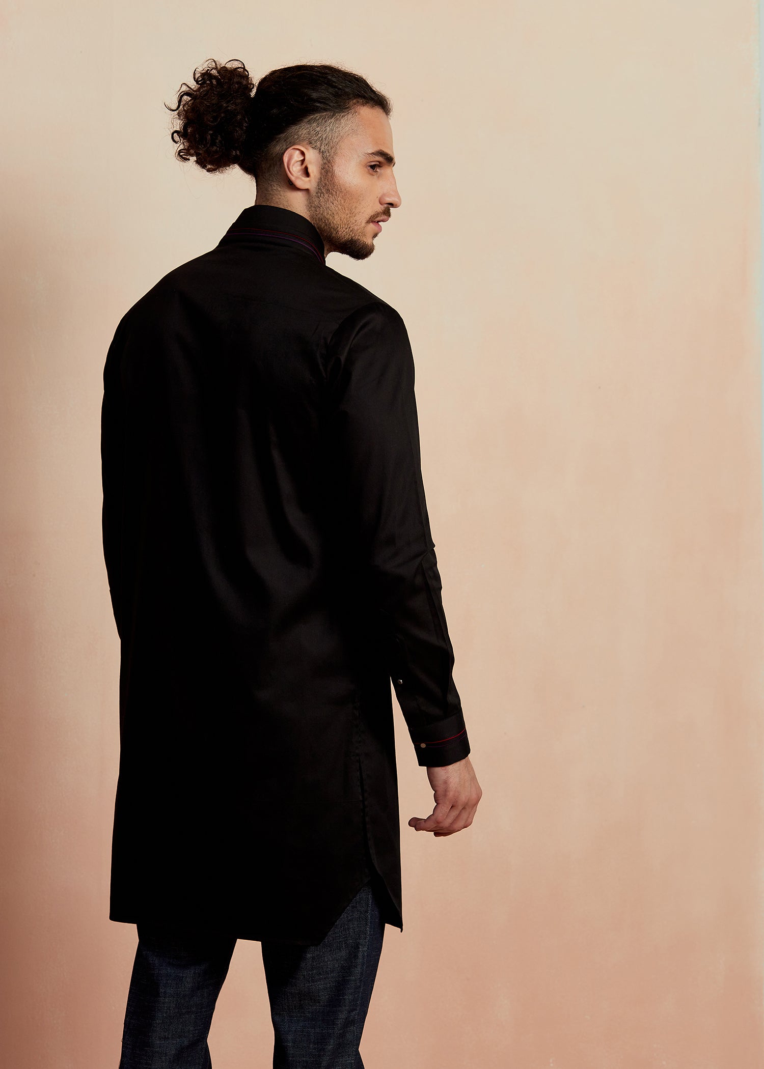 New Black Crest Kurta