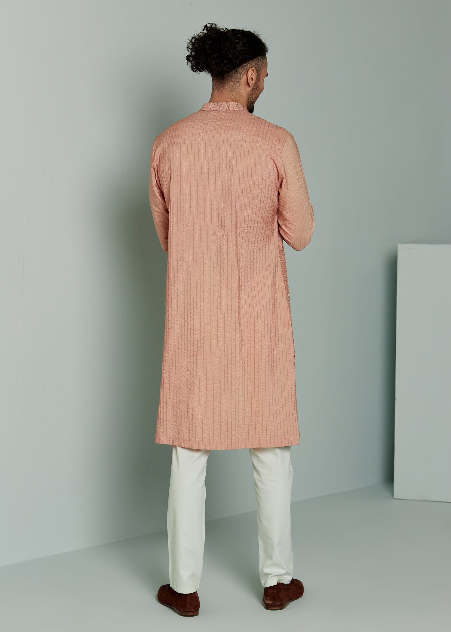 Textured Dusty Pink Kurta