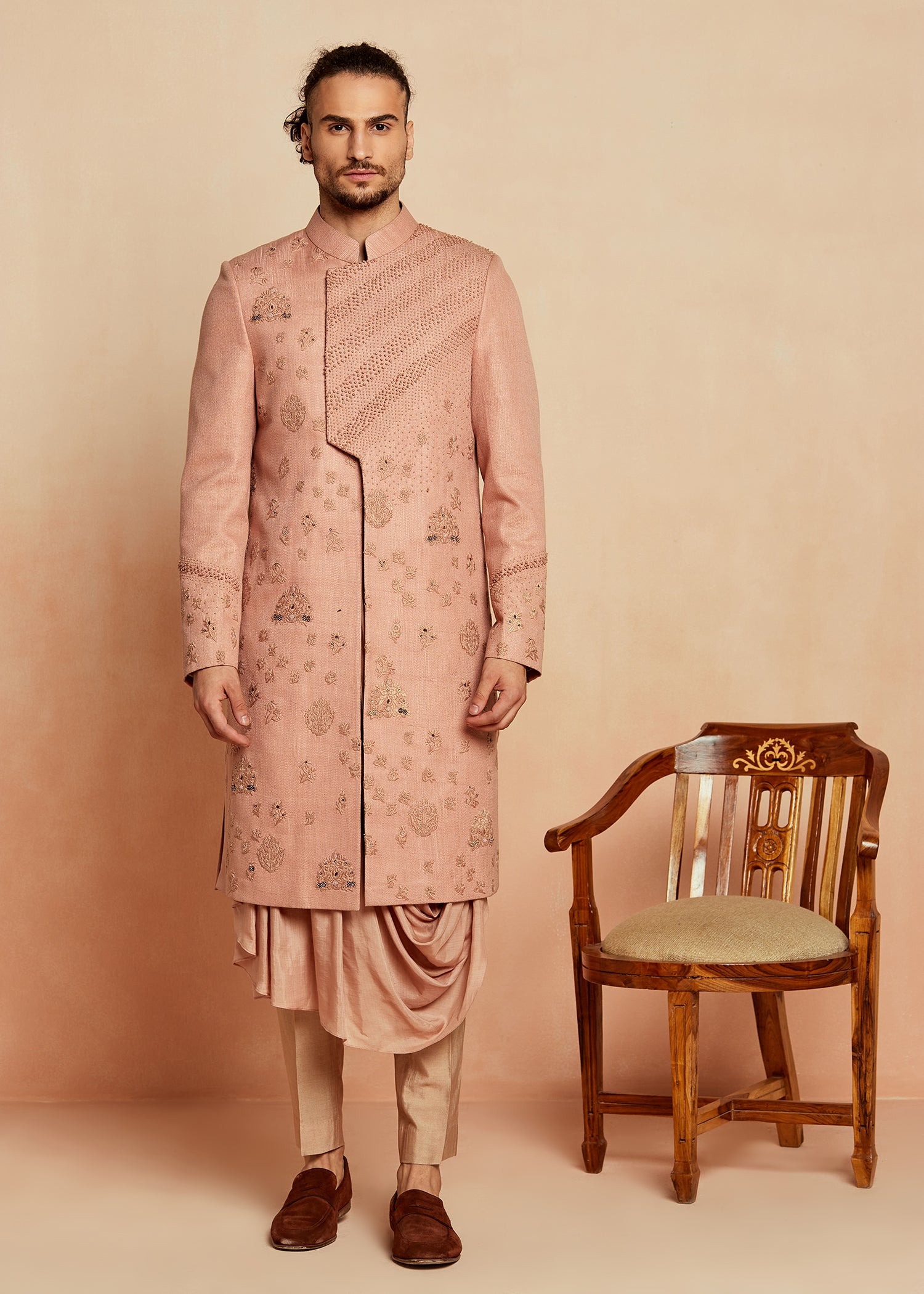 LINEAGE SHERWANI IN DUSTY PINK