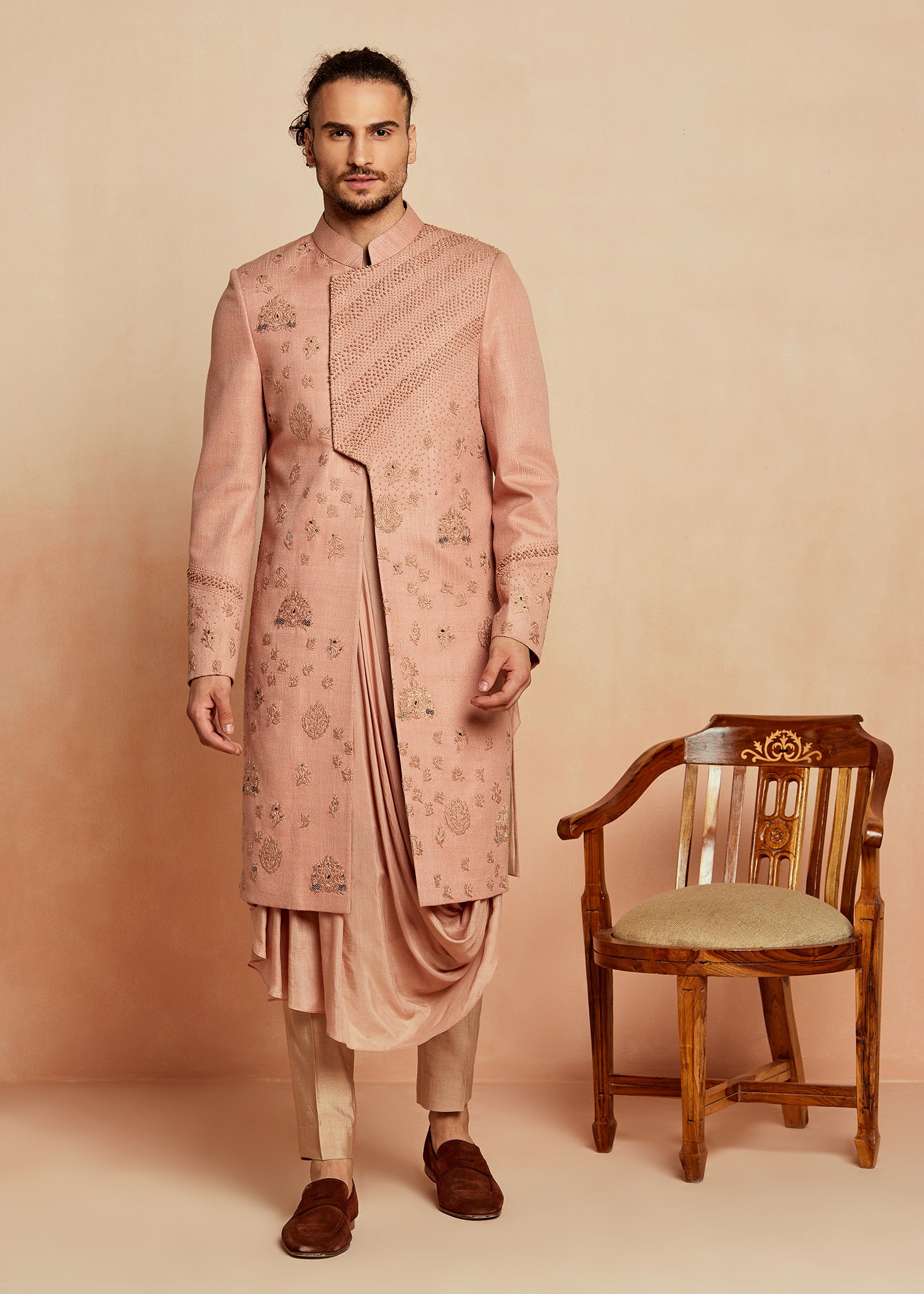 LINEAGE SHERWANI IN DUSTY PINK