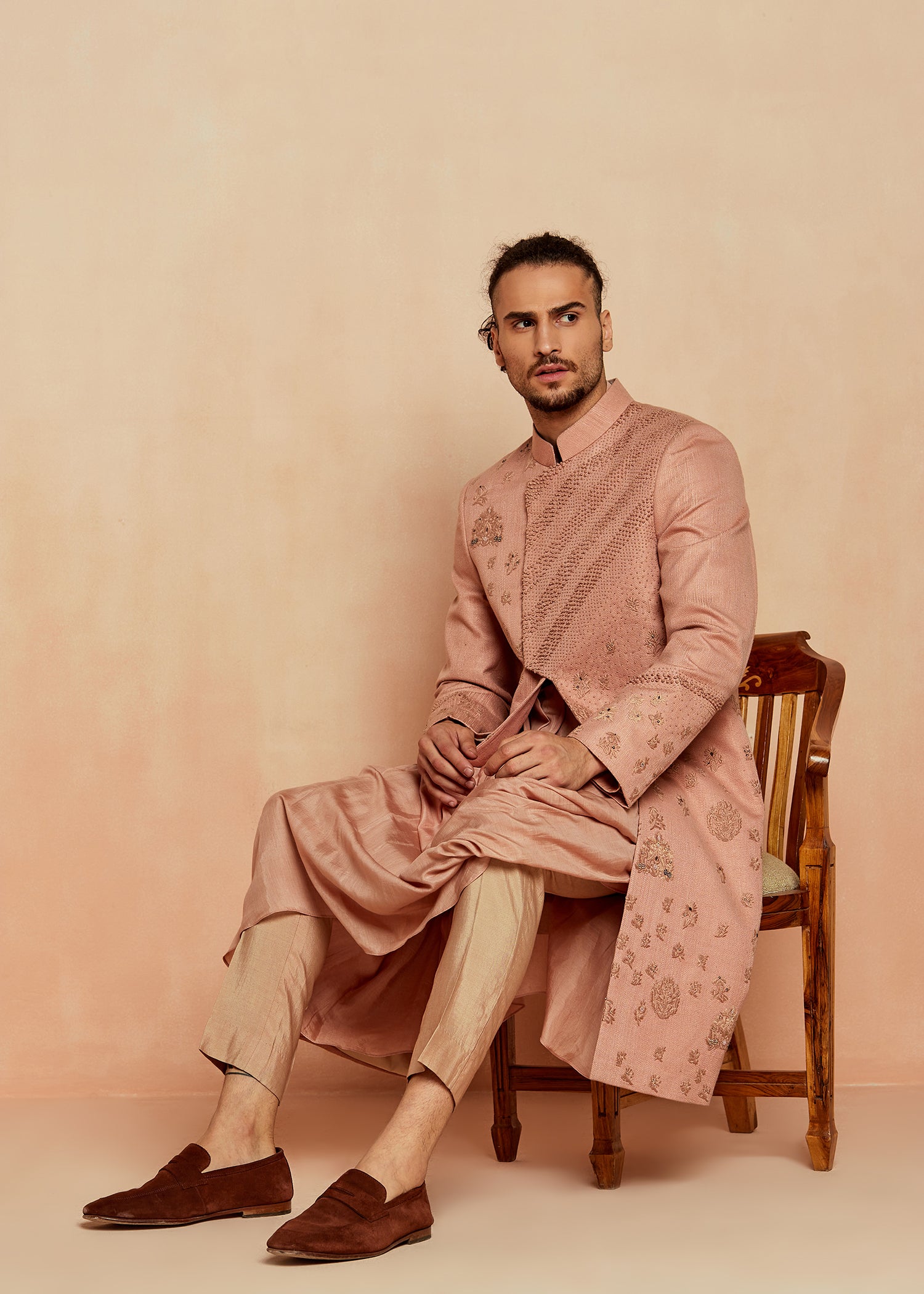 LINEAGE SHERWANI IN DUSTY PINK