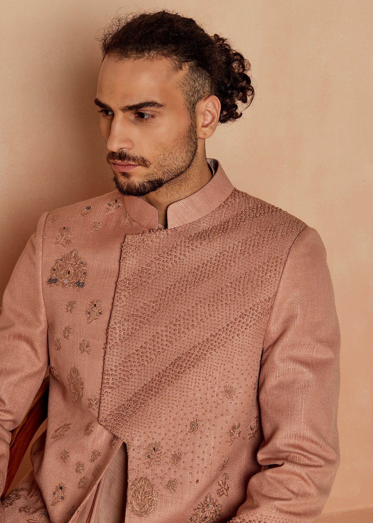 LINEAGE SHERWANI IN DUSTY PINK