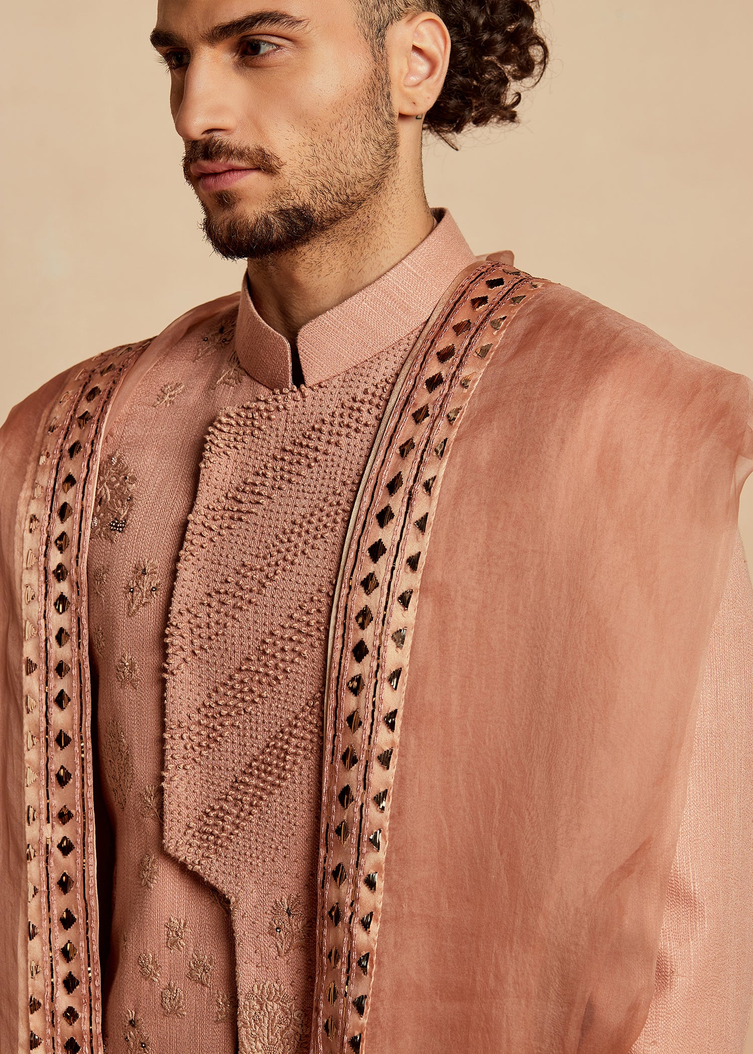 LINEAGE SHERWANI IN DUSTY PINK
