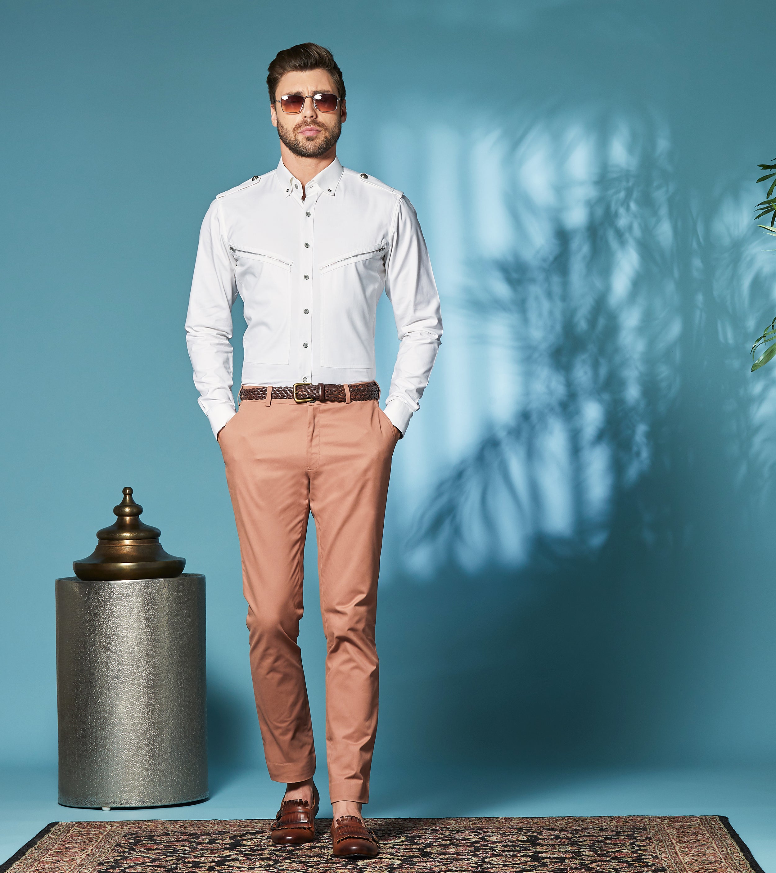Dusty Pink Strech Trousers