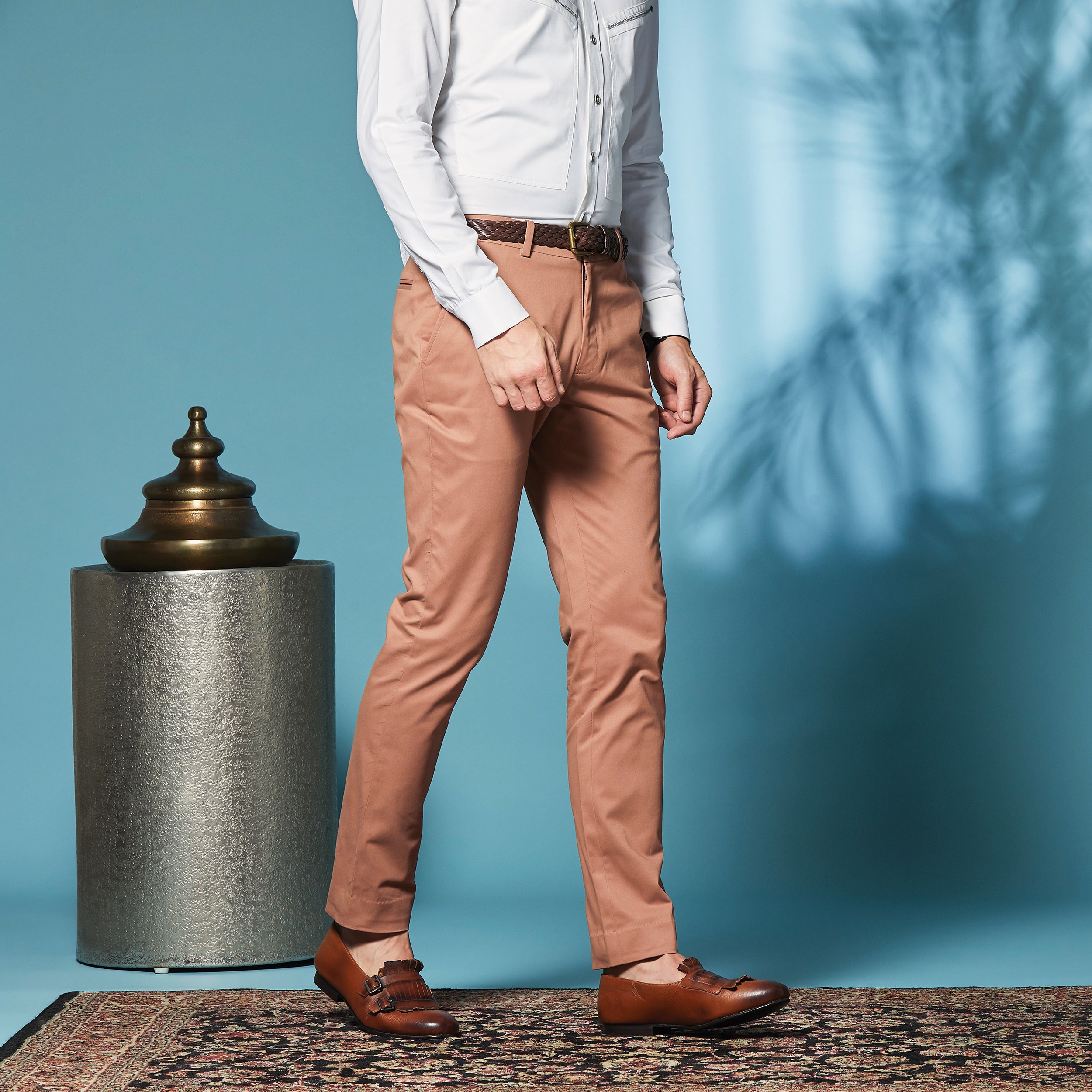 Dusty Pink Strech Trousers