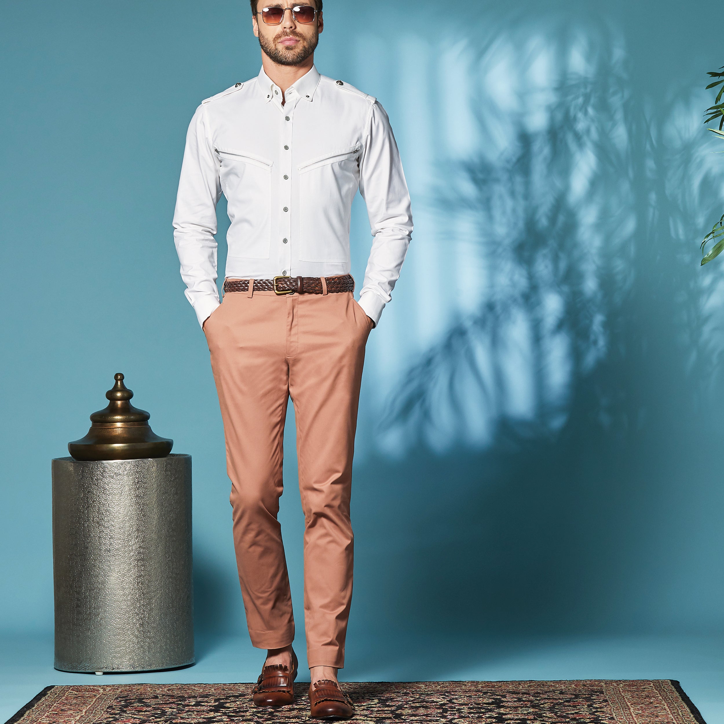 Dusty Pink Strech Trousers