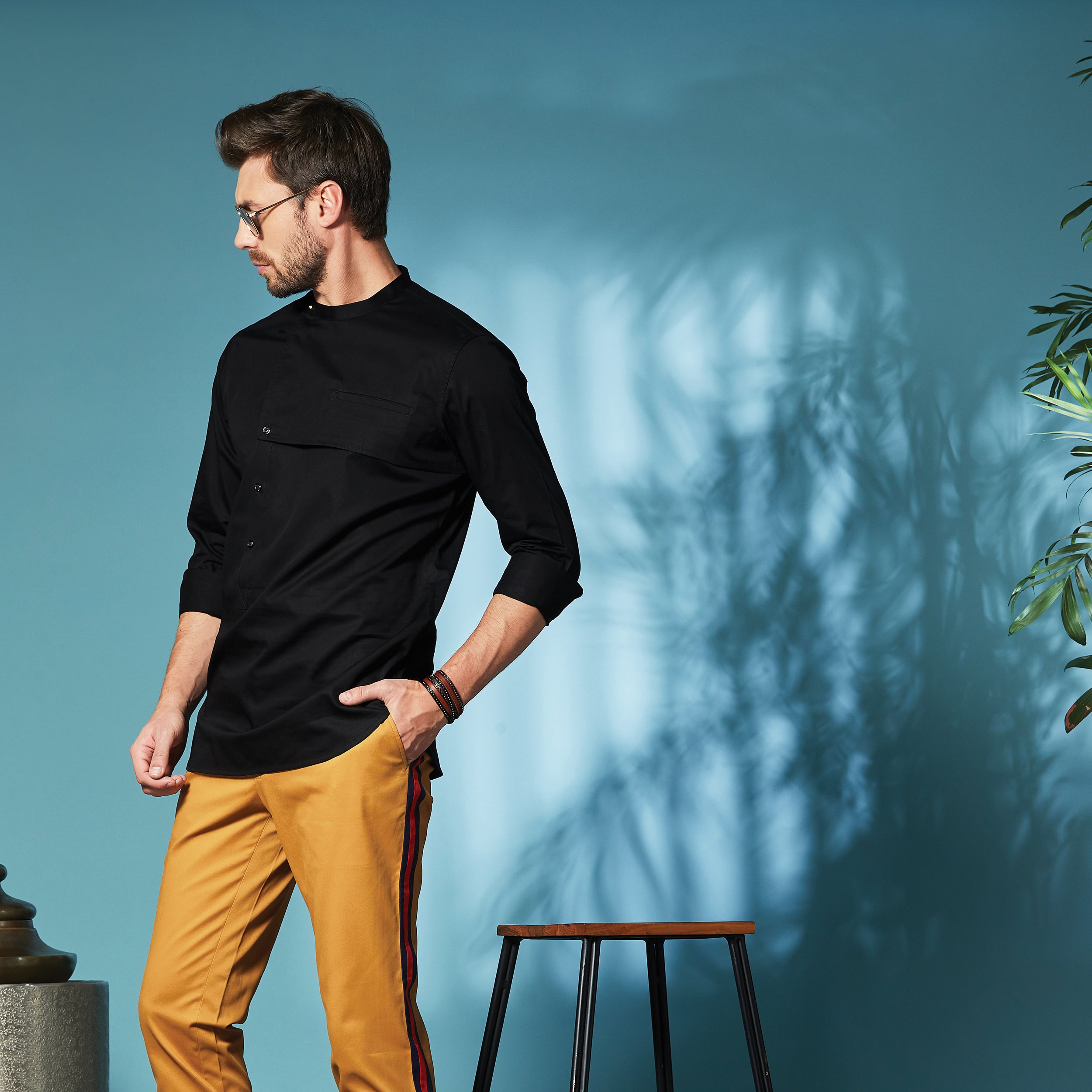 Asymmetric Black Shirt