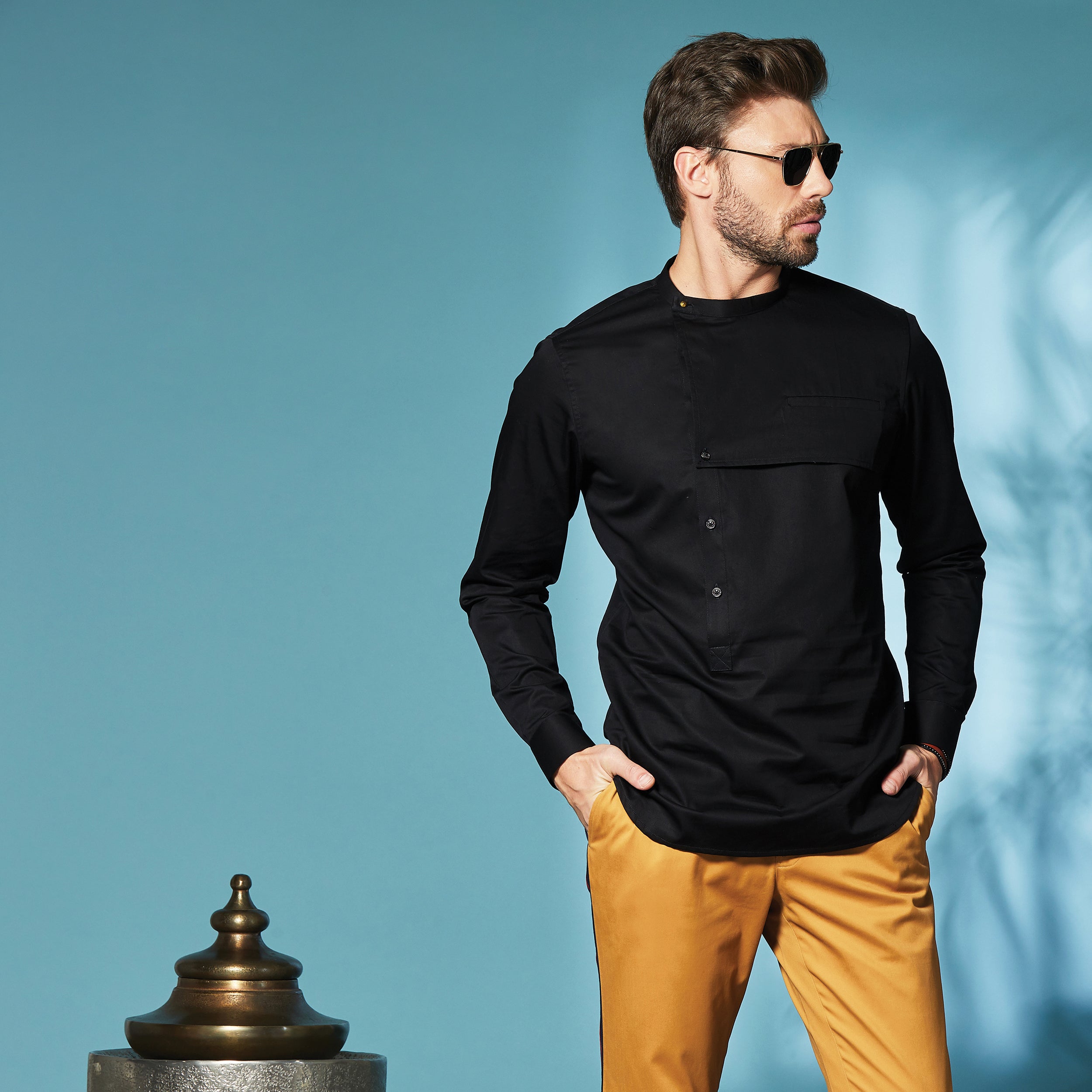 Asymmetric Black Shirt