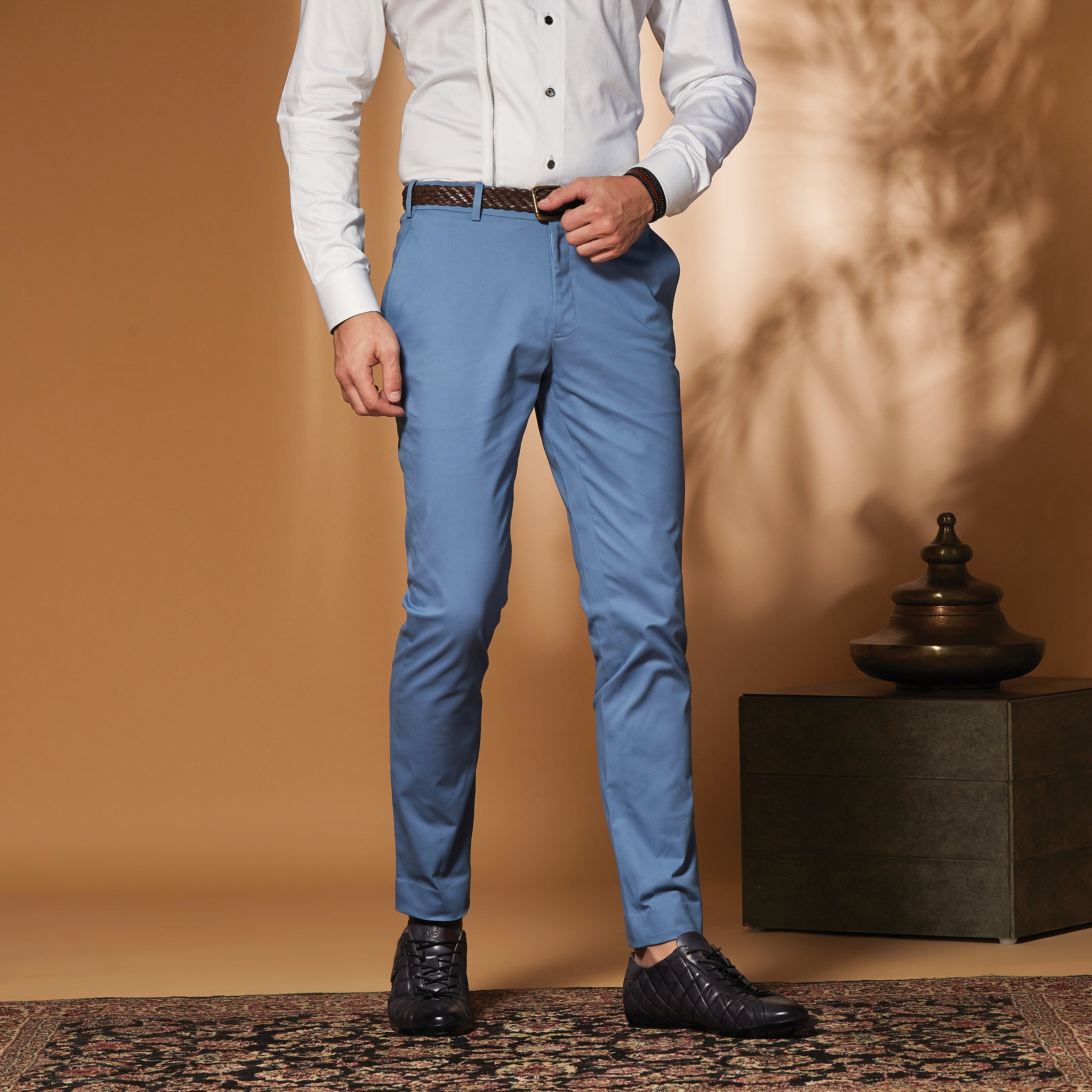 Sky Blue Stretch Trousers