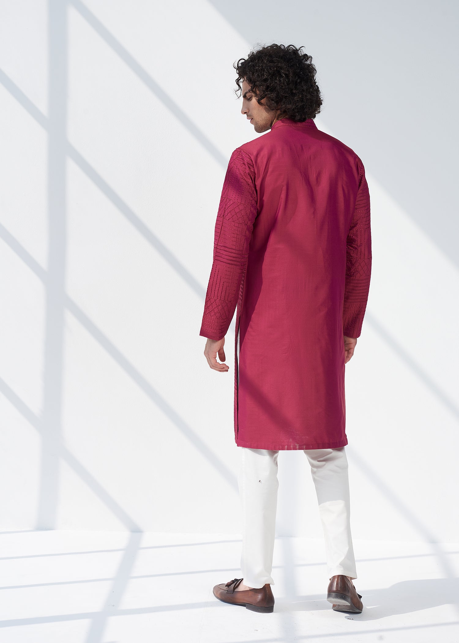 Textured Plum Kurta