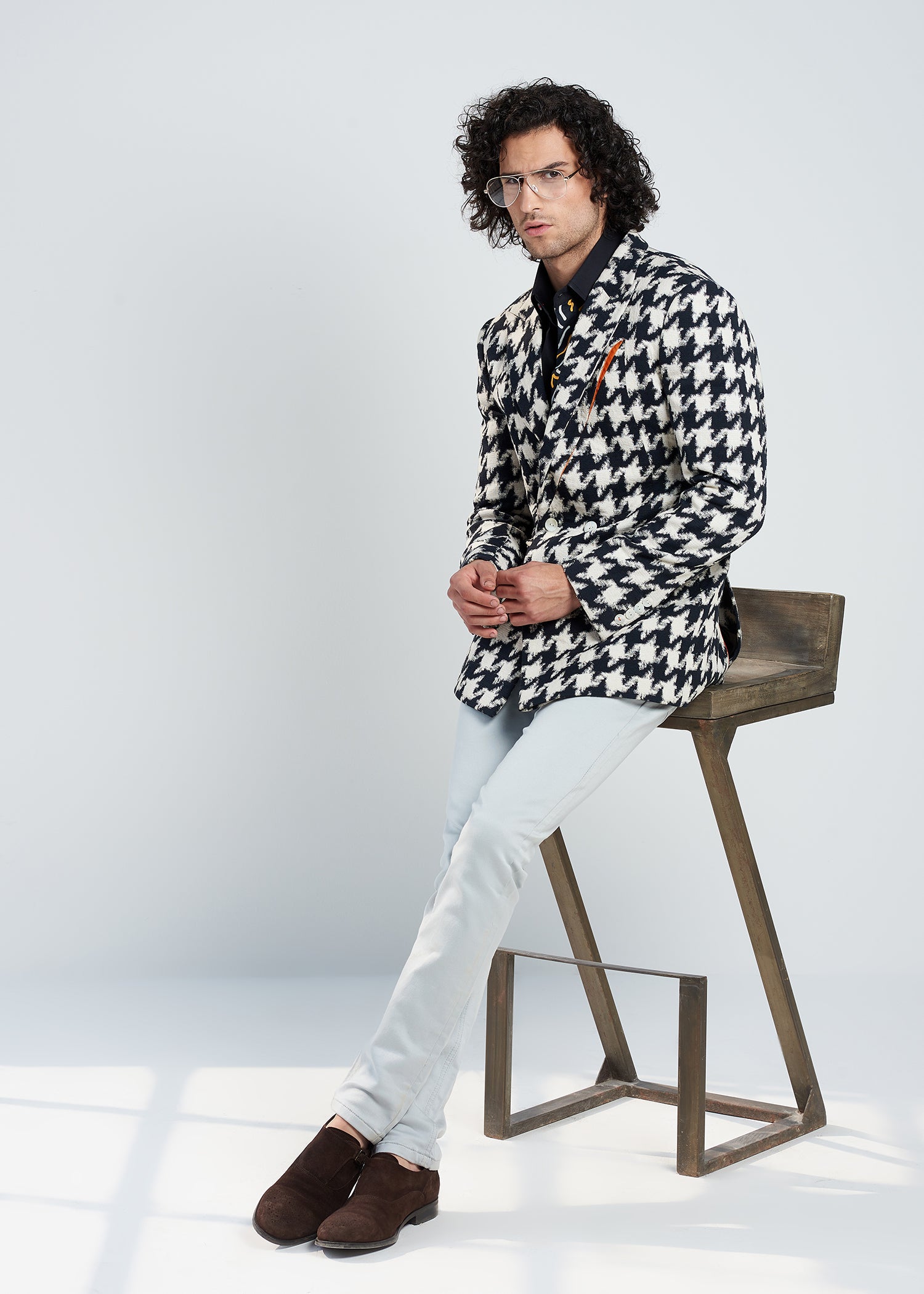 Printed Houndstooth Jacket