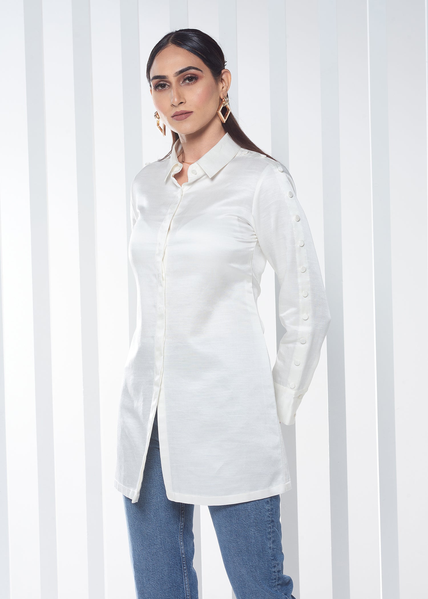 SATIN LONG SHIRT