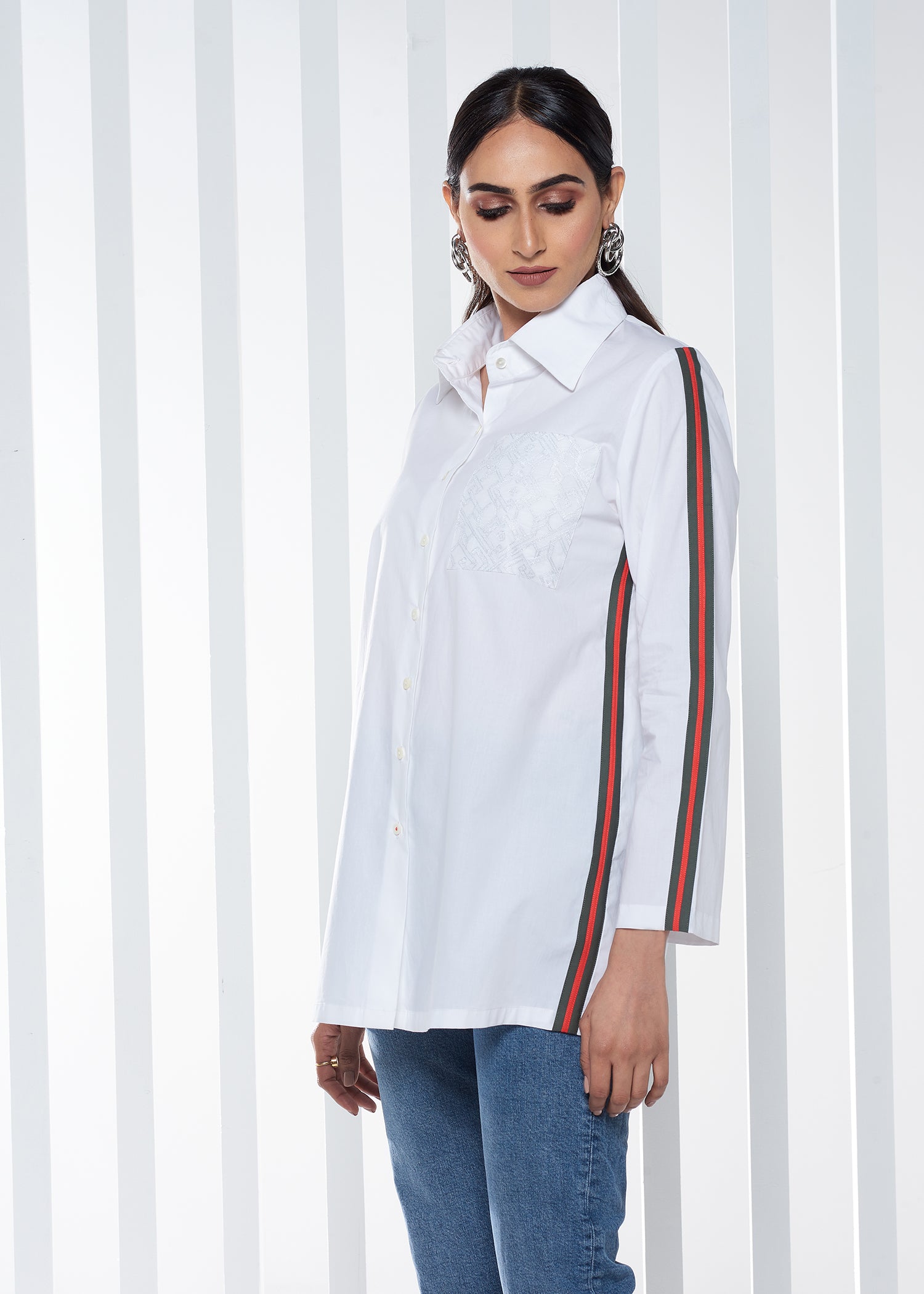 TEXTURED STRIP SHIRT