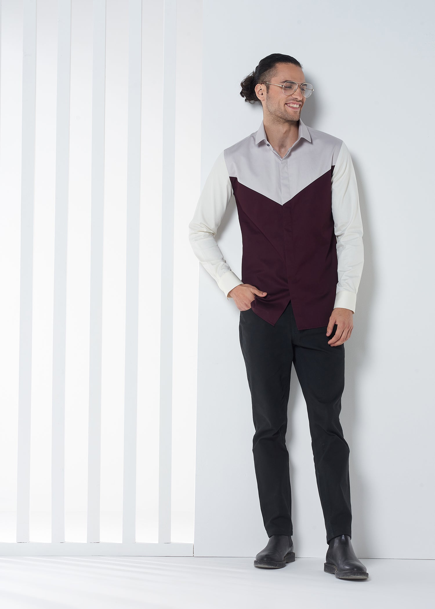 Plum Grey Chevron