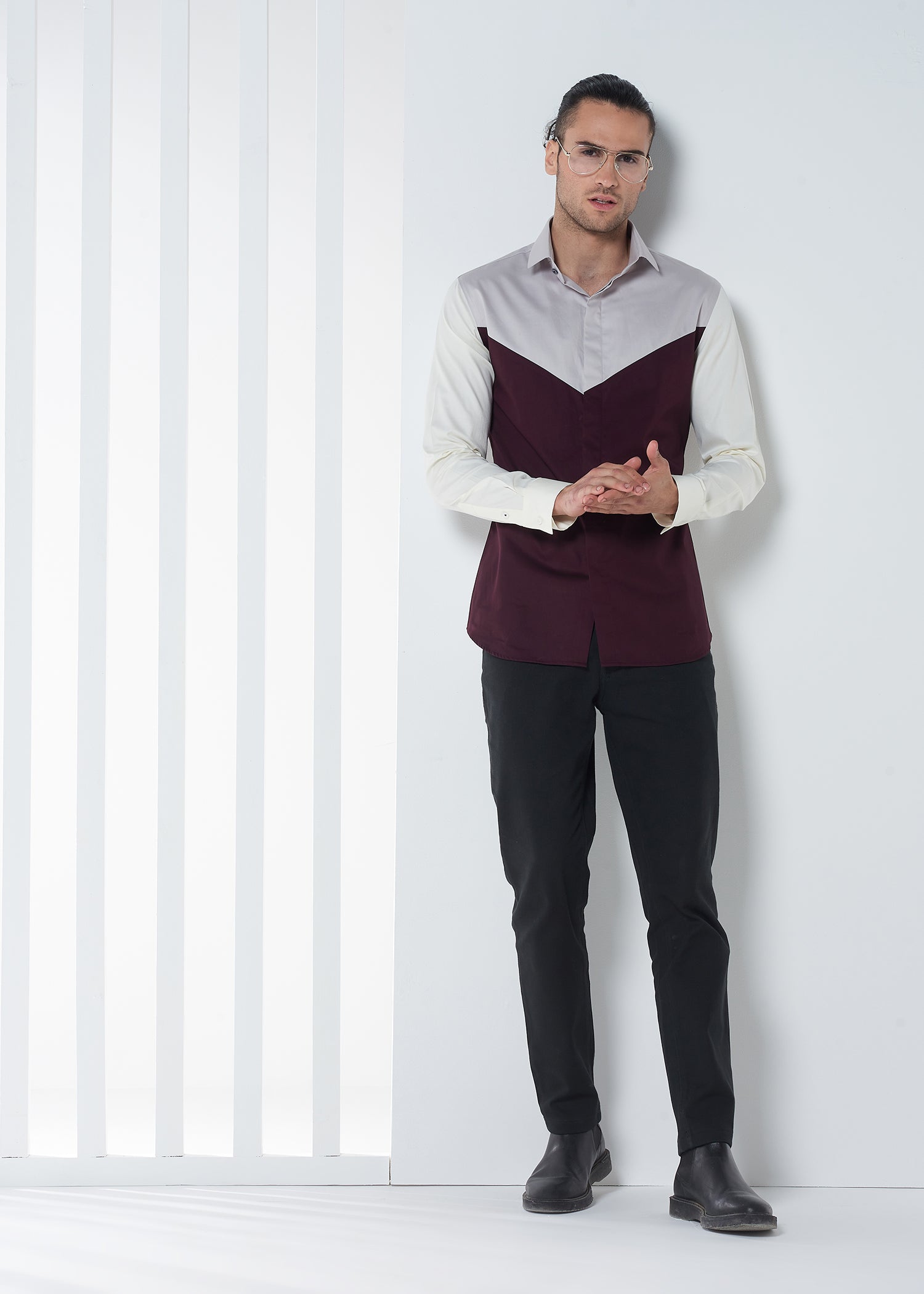 Plum Grey Chevron