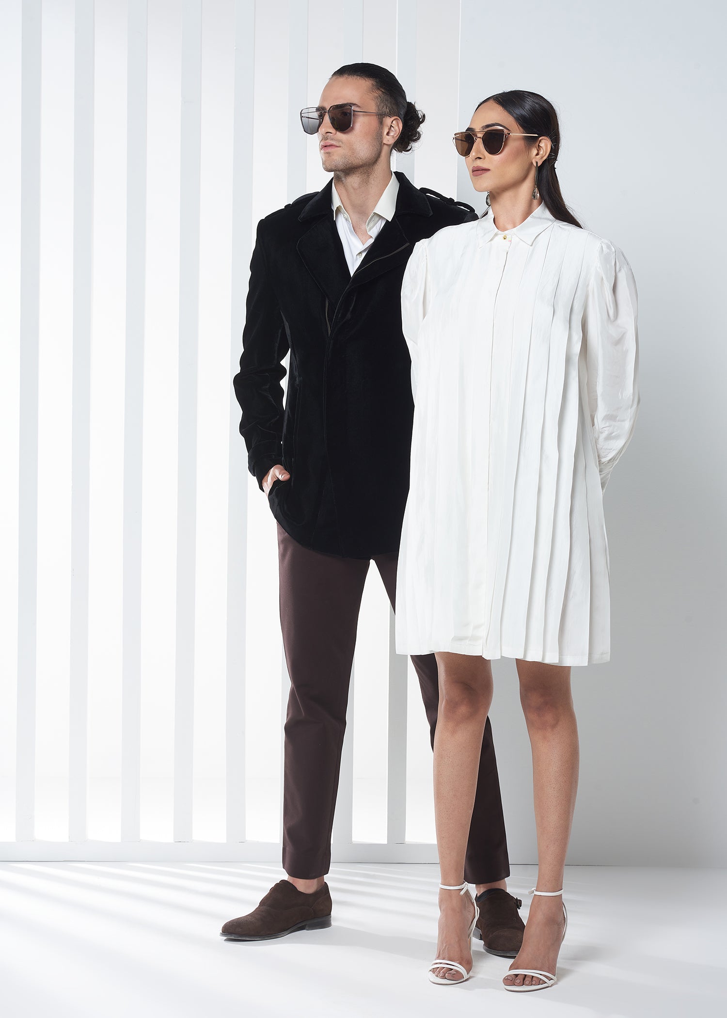 Asymmetrical Zipper Velvet Jacket
