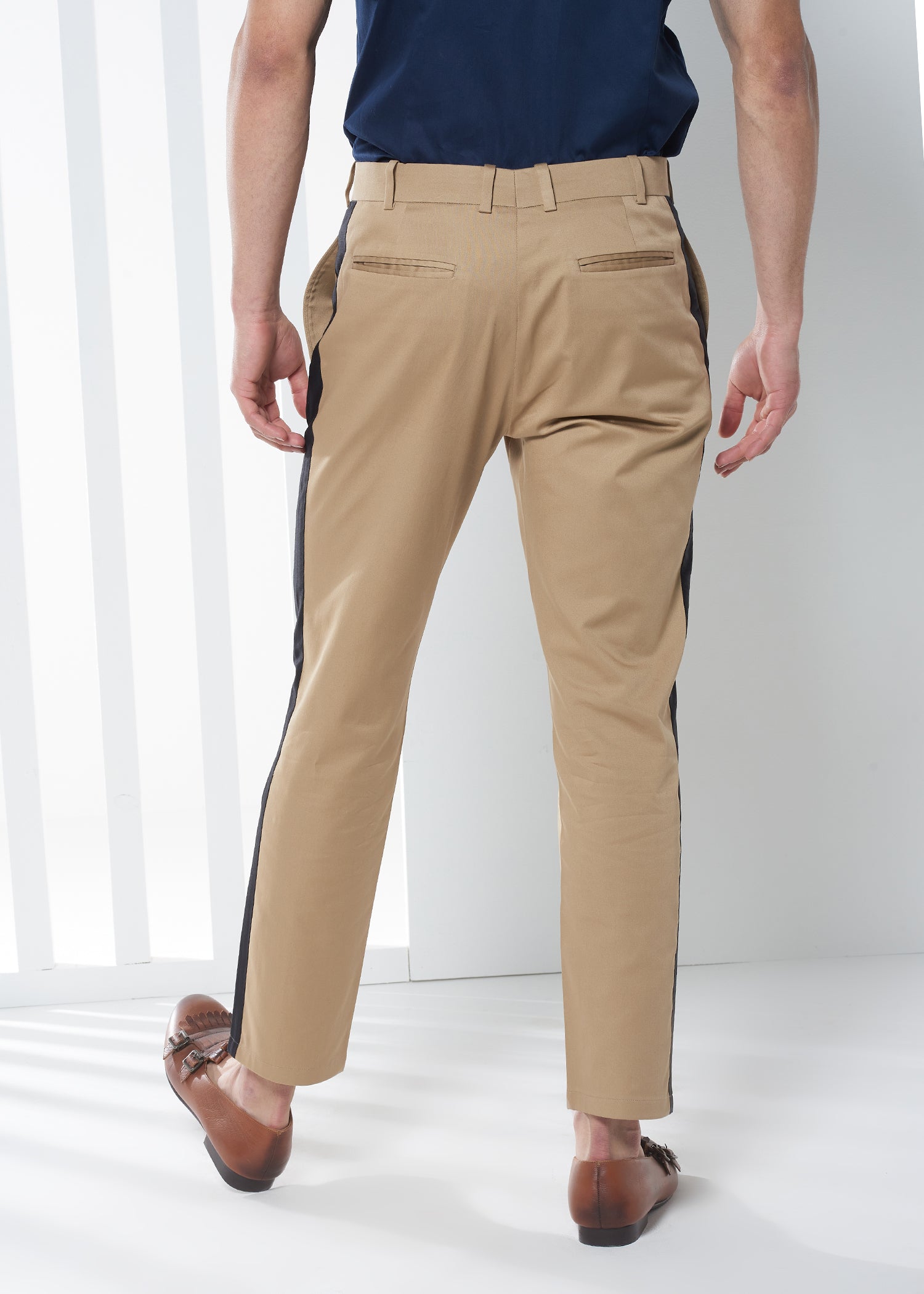 Beige Twill Peached Trousers