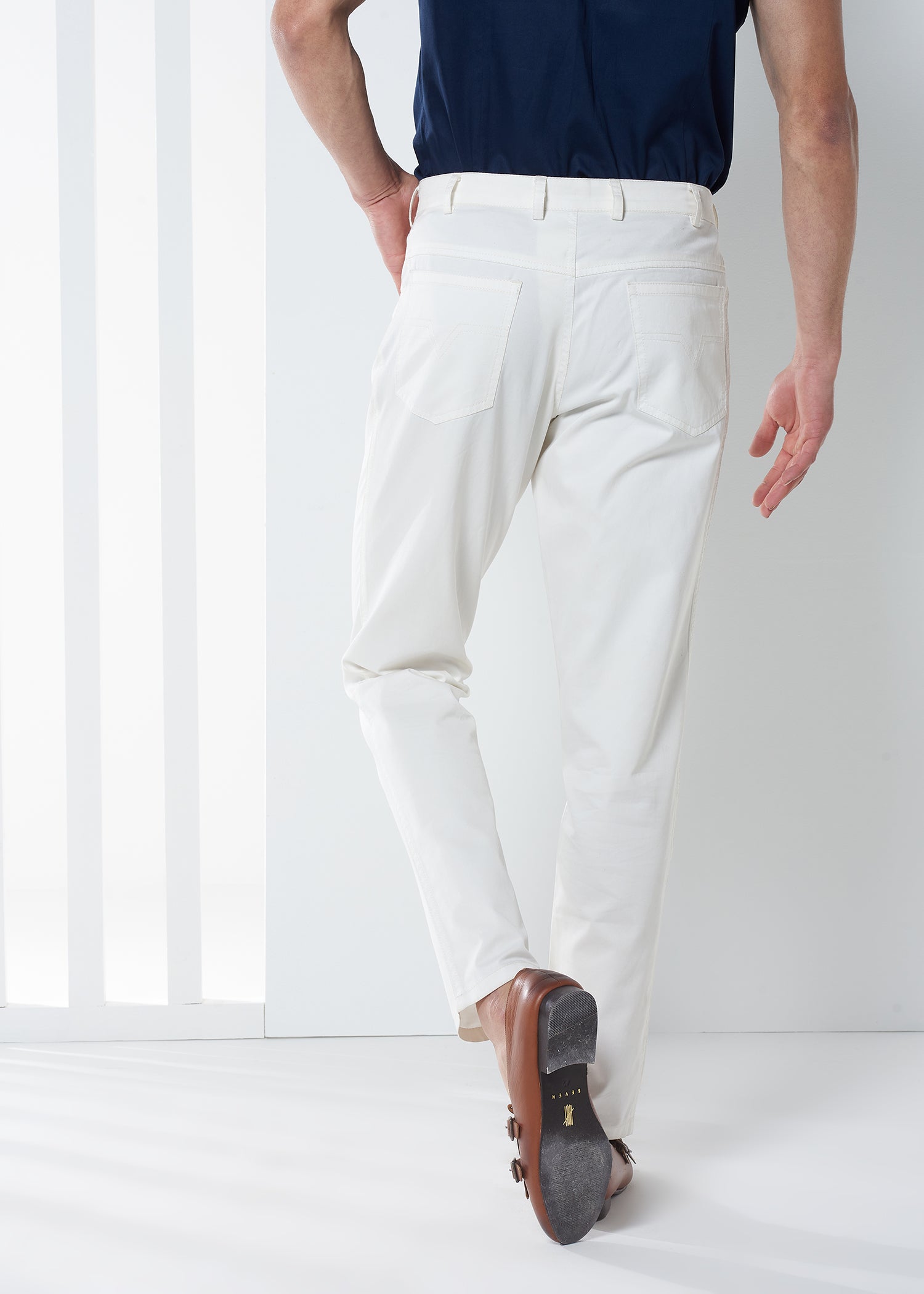 Classic Ivory Cotton Trouser