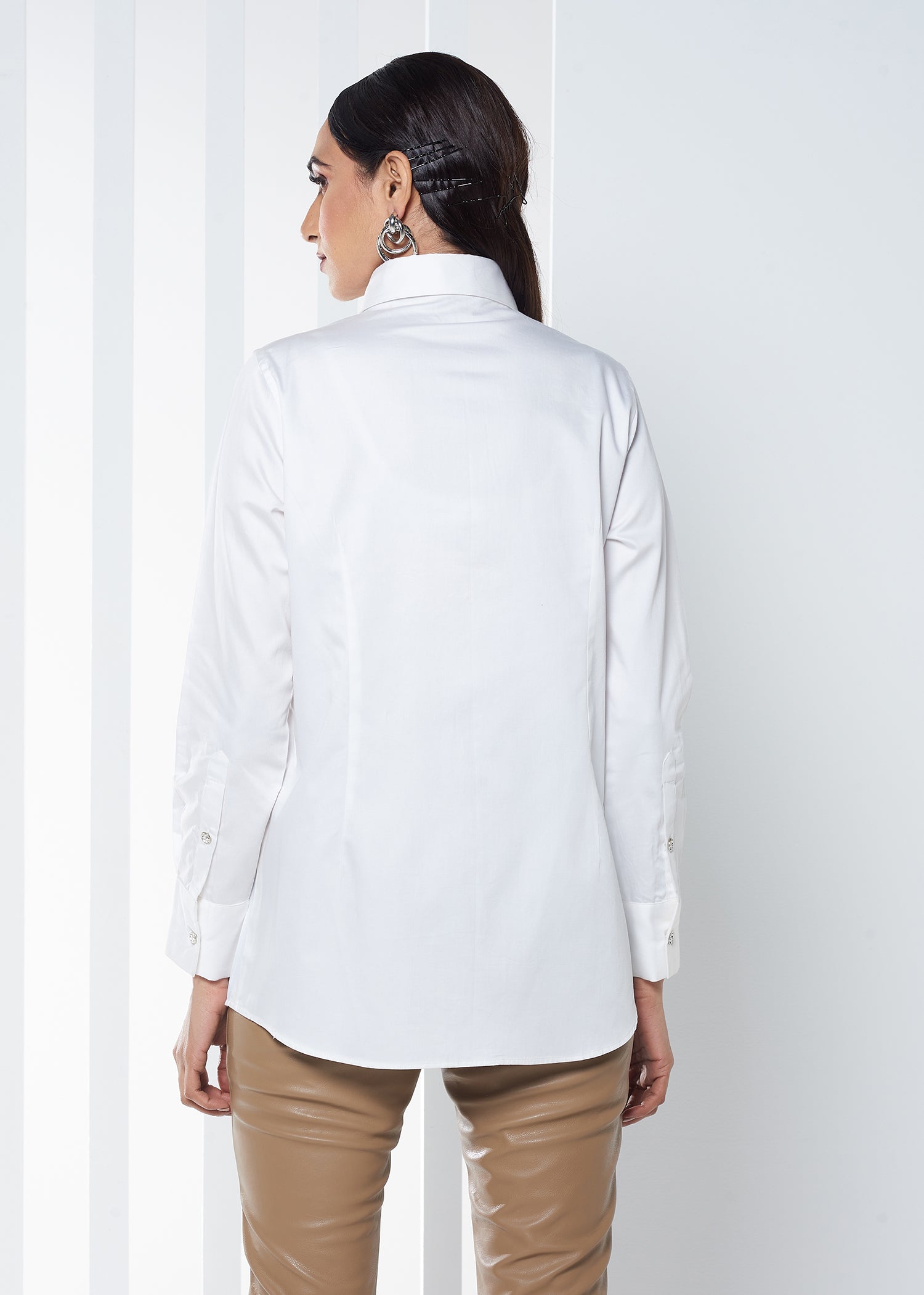 CHEVRON PLEATED SHIRT