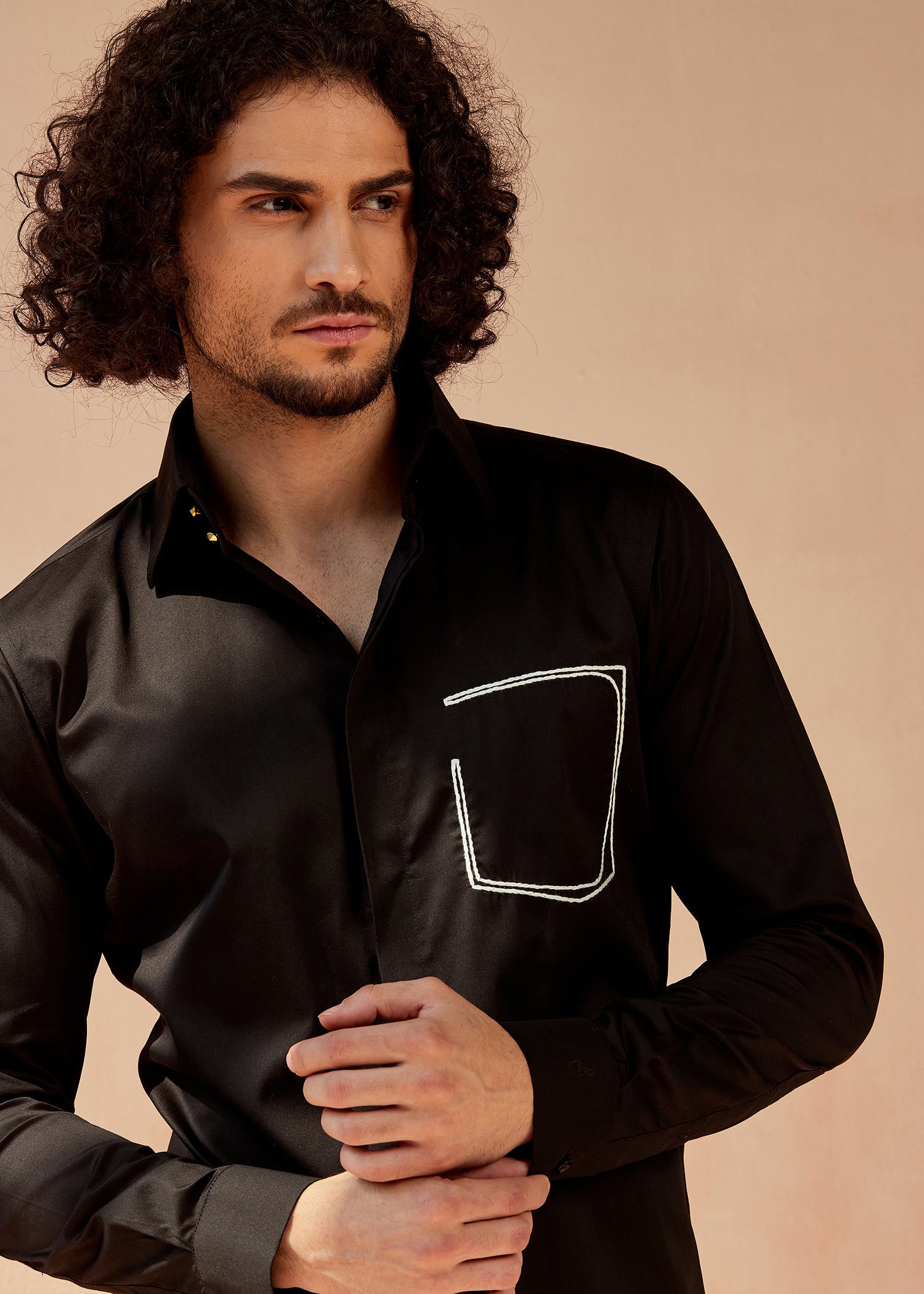 Black Mock Pocket Shirt