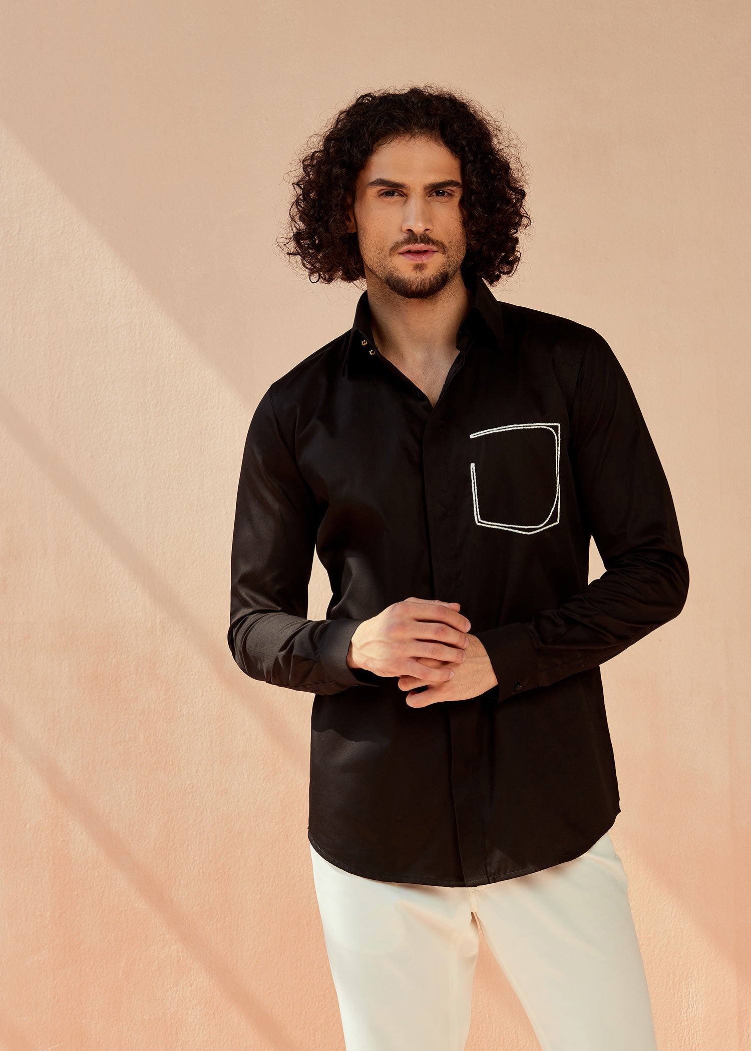 Black Mock Pocket Shirt